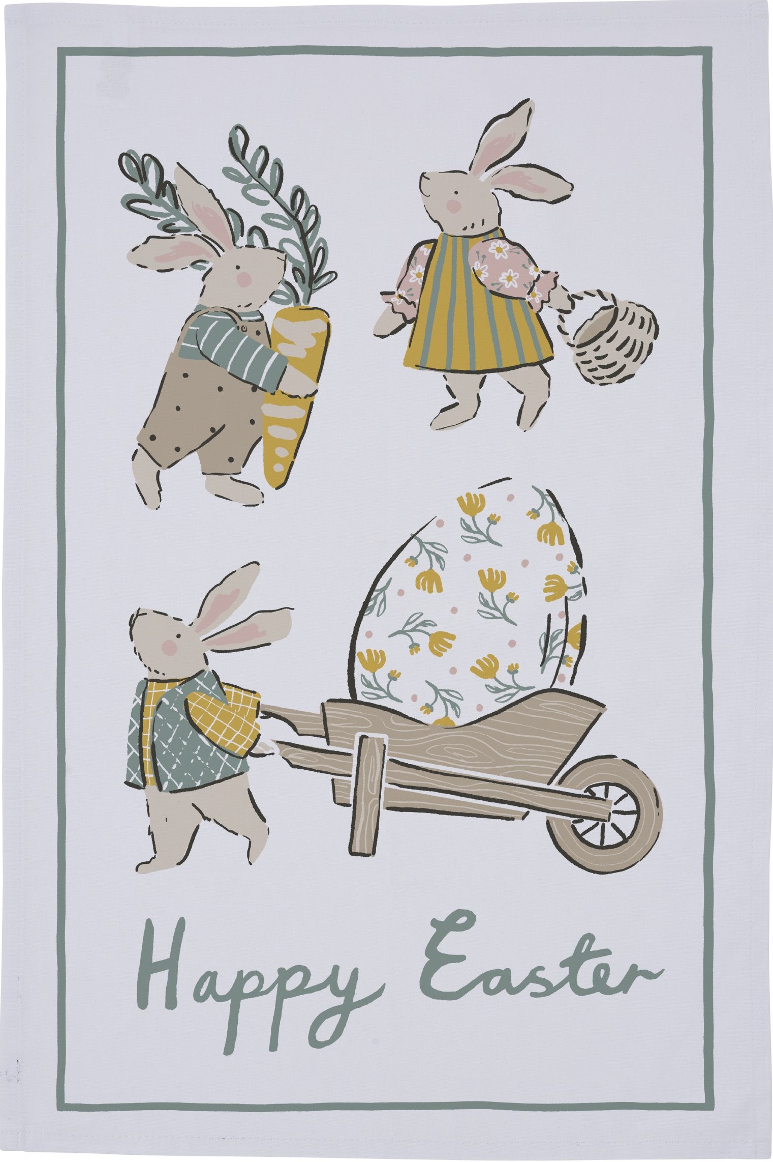 Ulster Weavers "Happy Easter", Printed Cotton tea towel made in the UK.