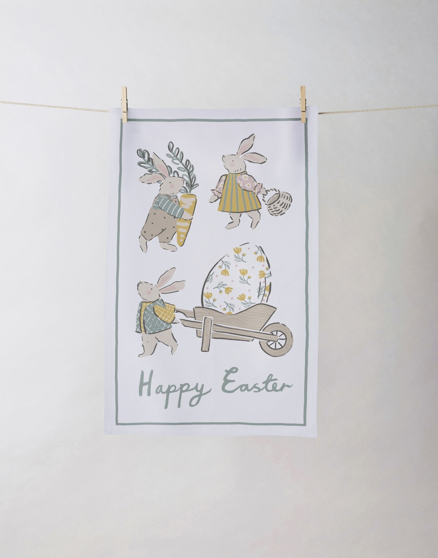 Ulster Weavers "Happy Easter", Printed Cotton tea towel made in the UK.