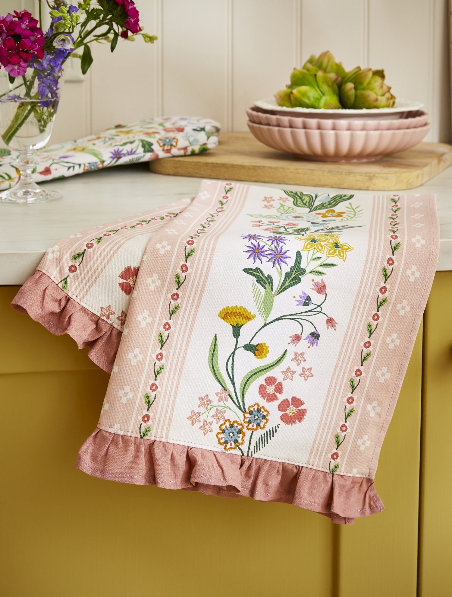 Ulster Weavers, "Petals & Prose", Printed cotton tea towel.