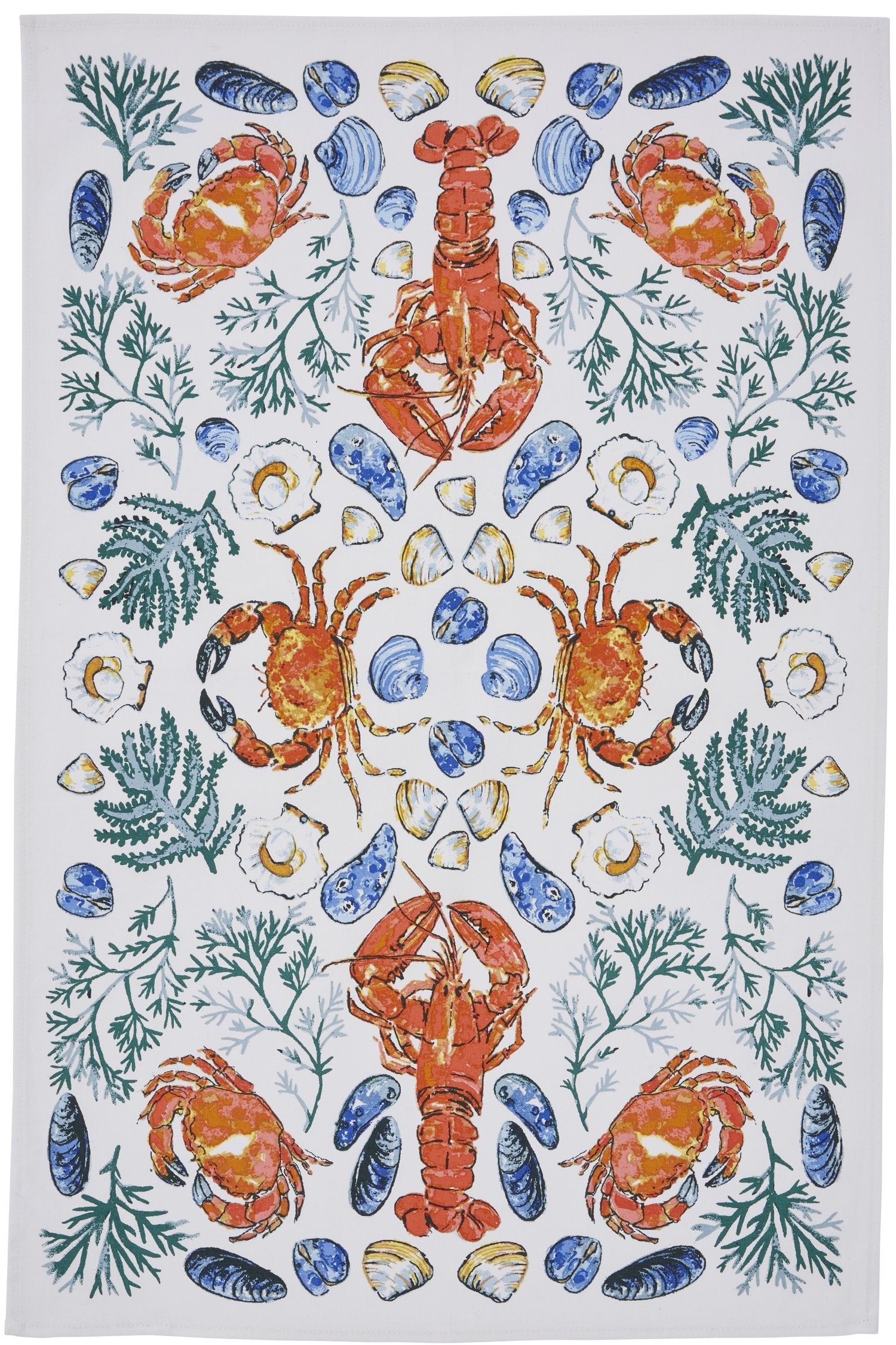 Ulster Weavers "Shellfish", Printed cotton tea towel.