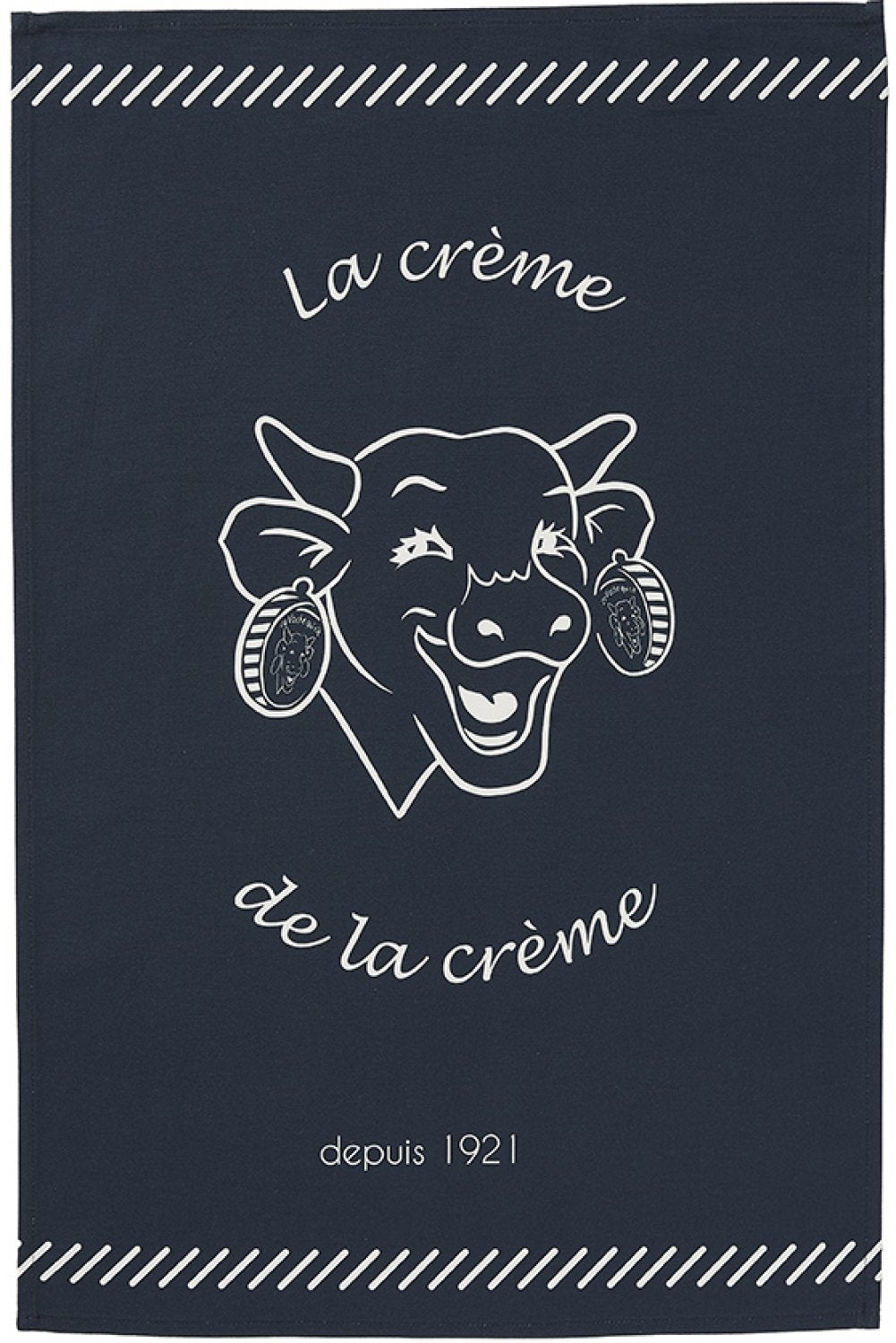 Coucke "La Vache Qui Rit Creme de la Creme", Printed cotton tea towel.