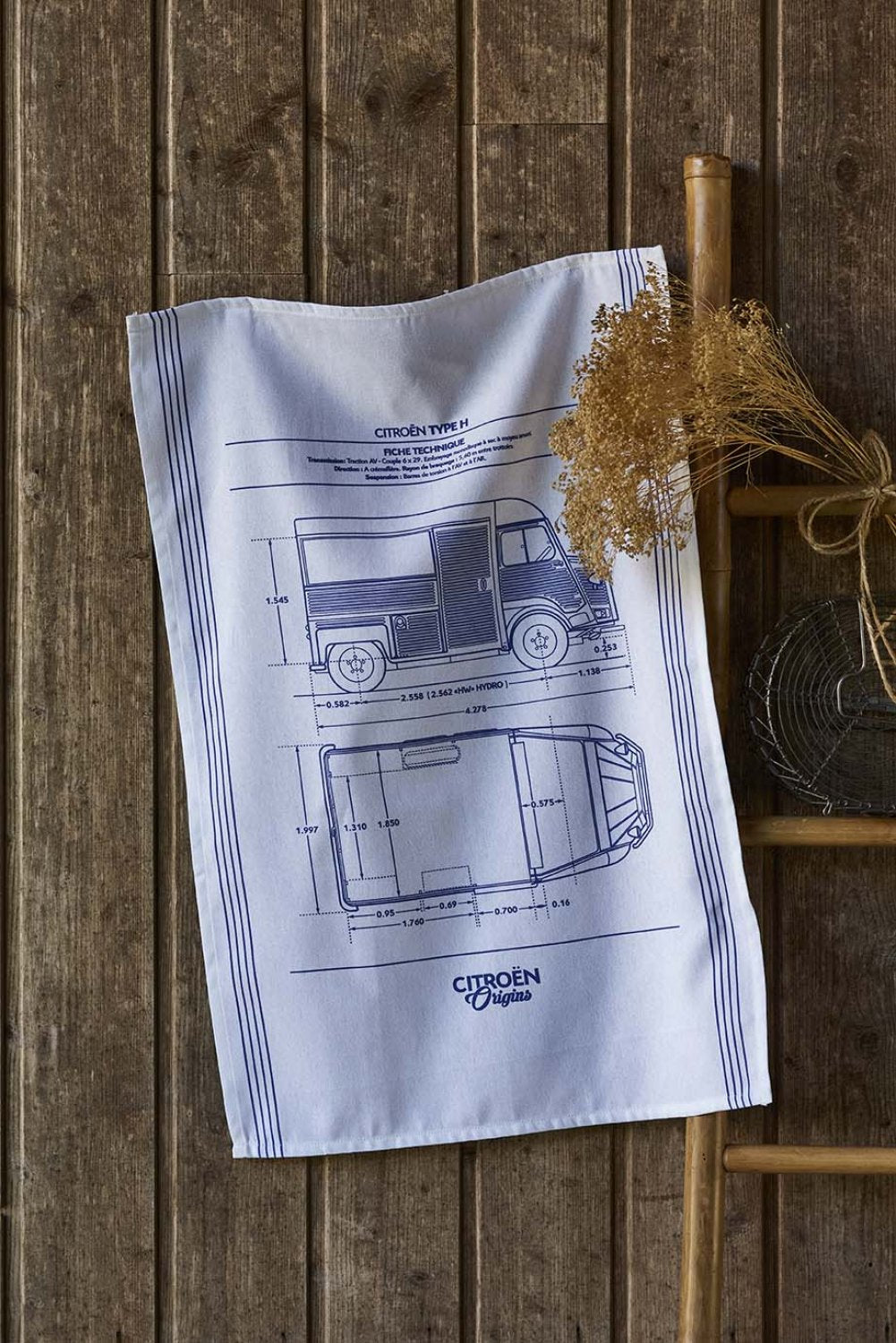 Coucke "CITROEN® Type H", Printed cotton tea towel.
