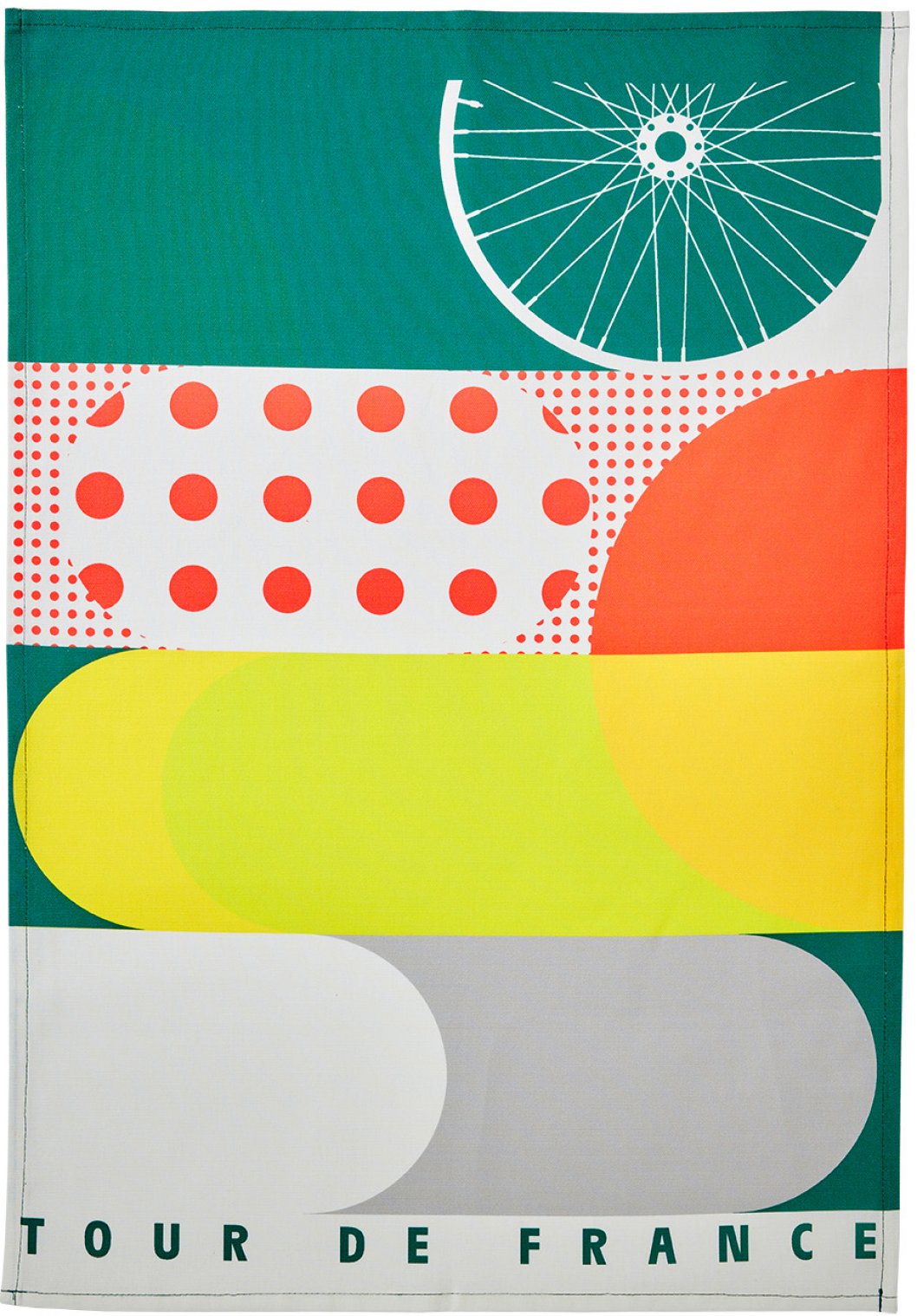 Coucke "Tour de France®-La Grande Boucle", Printed cotton tea towel. France.