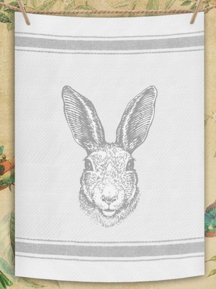 Indian Woven, “Hare-Soft Grey”, Cotton waffle tea towel - Home Landing