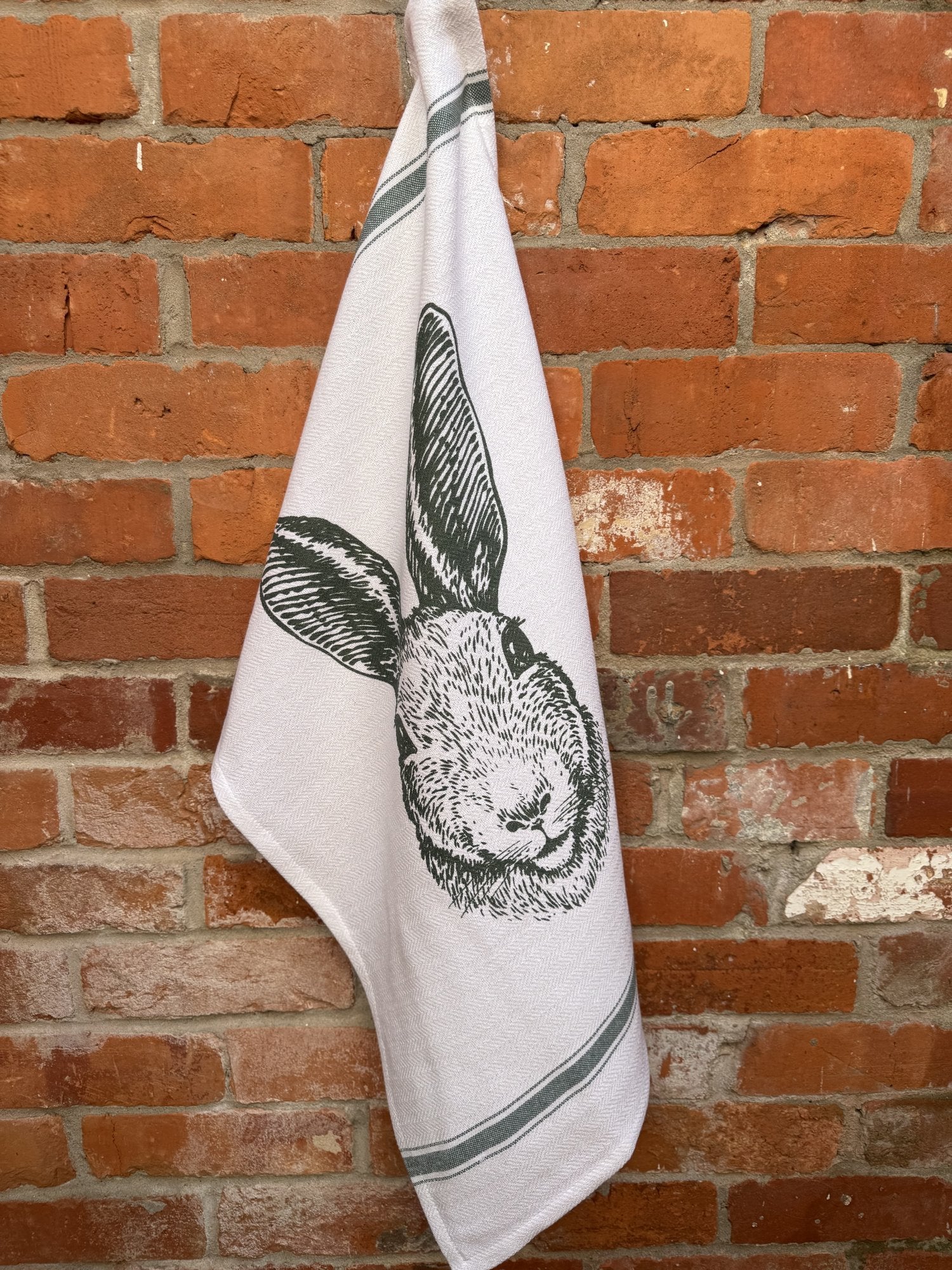 Indian Woven, “Hare-Green”, Cotton waffle tea towel - Home Landing