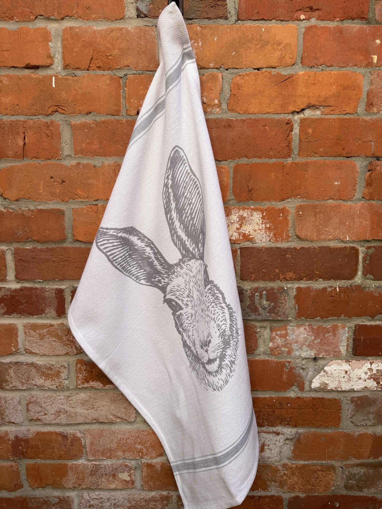 Indian Woven, “Hare-Soft Grey”, Cotton waffle tea towel - Home Landing