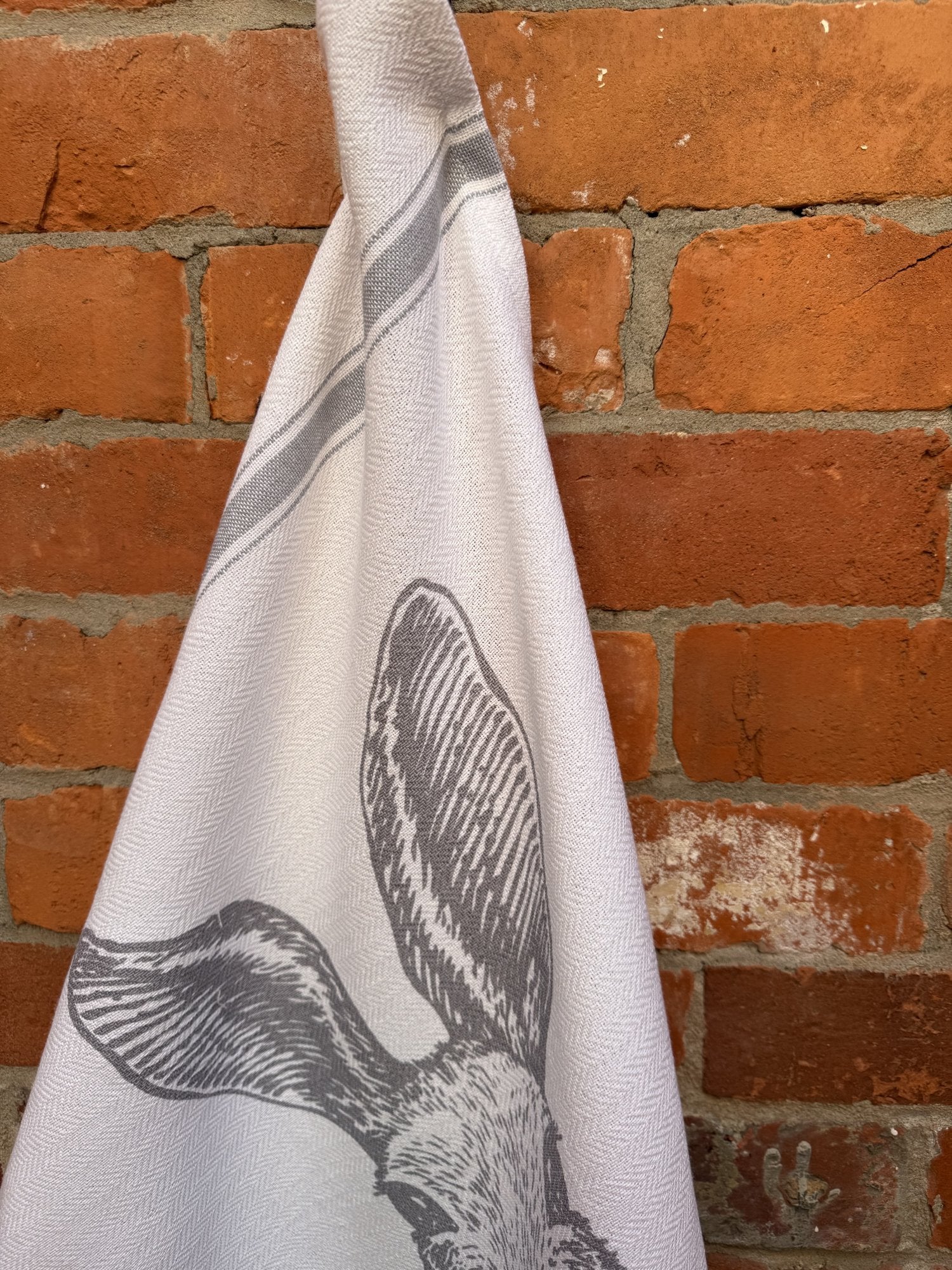 Indian Woven, “Hare-Soft Grey”, Cotton waffle tea towel - Home Landing