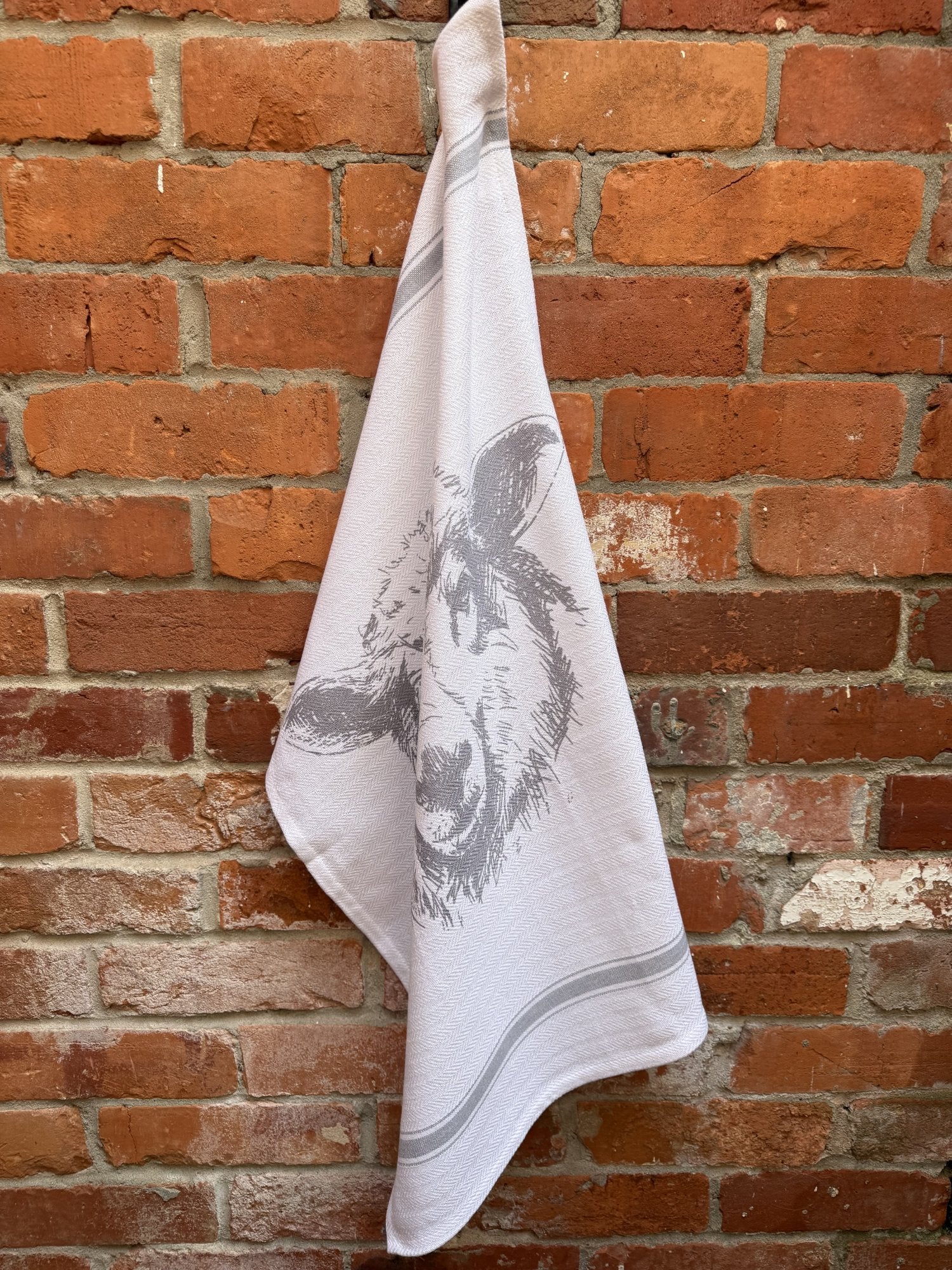 Indian Woven, “Sheep-Soft Grey”, Cotton waffle tea towel - Home Landing