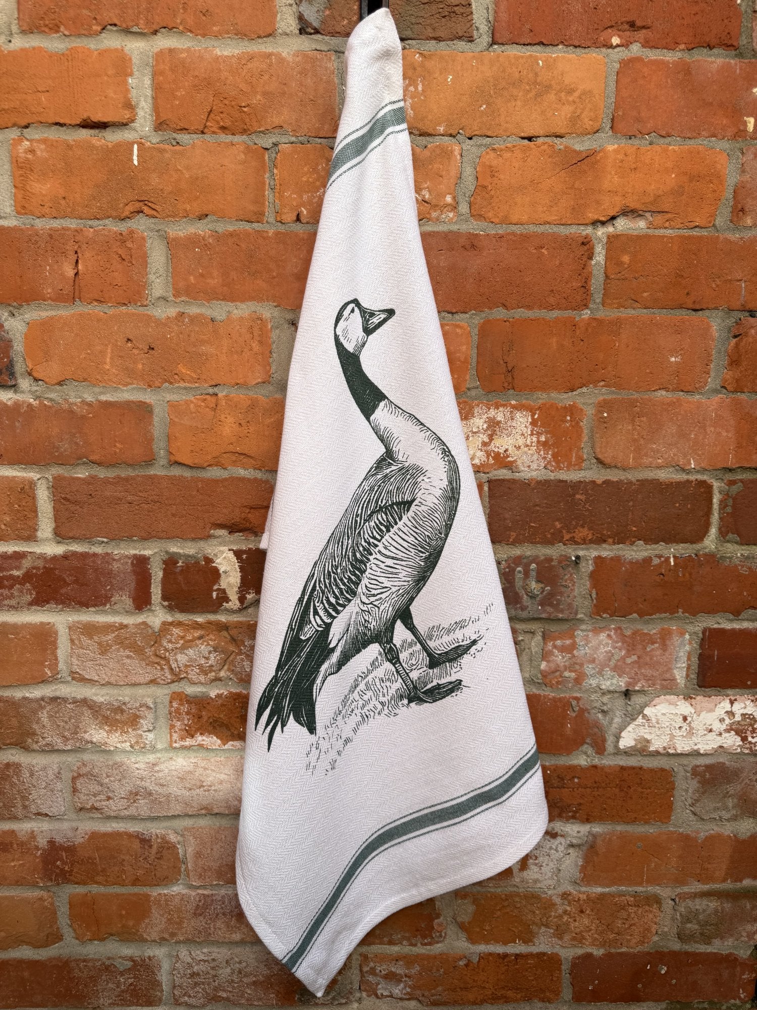 Indian Woven, “Goose-Green”, Cotton waffle tea towel - Home Landing