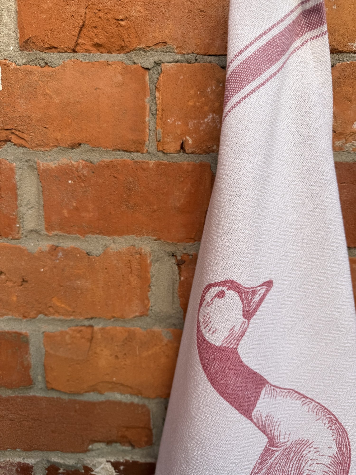 Indian Woven, “Goose-Pink”, Cotton waffle tea towel - Home Landing