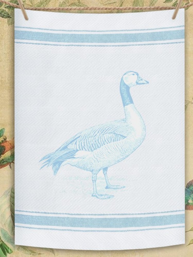 Indian Woven, “Goose-Sky Blue”, Cotton waffle tea towel - Home Landing