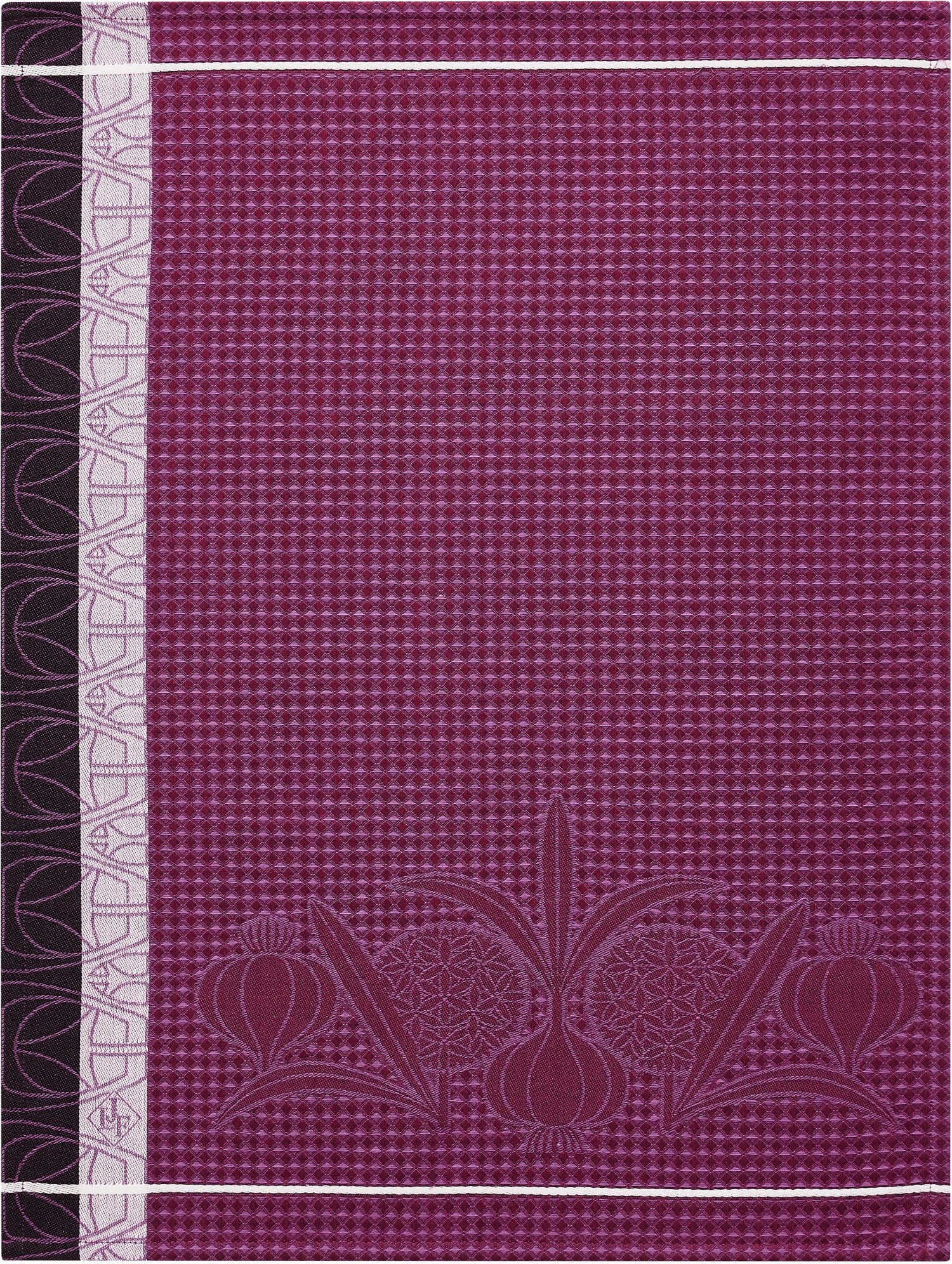 Jacquard Français "L’ail" (Purple), Woven cotton hand towel. Made in France.