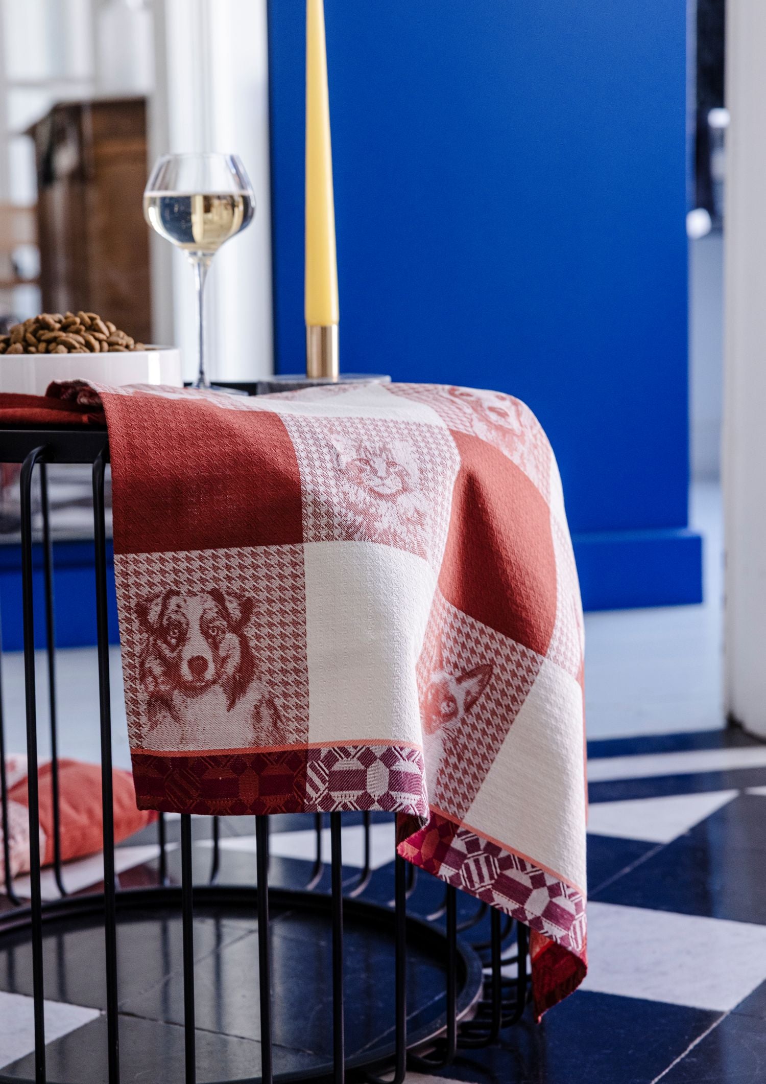 Jacquard Français "Truffes" (Brown), Woven cotton tea towel. Made in France.