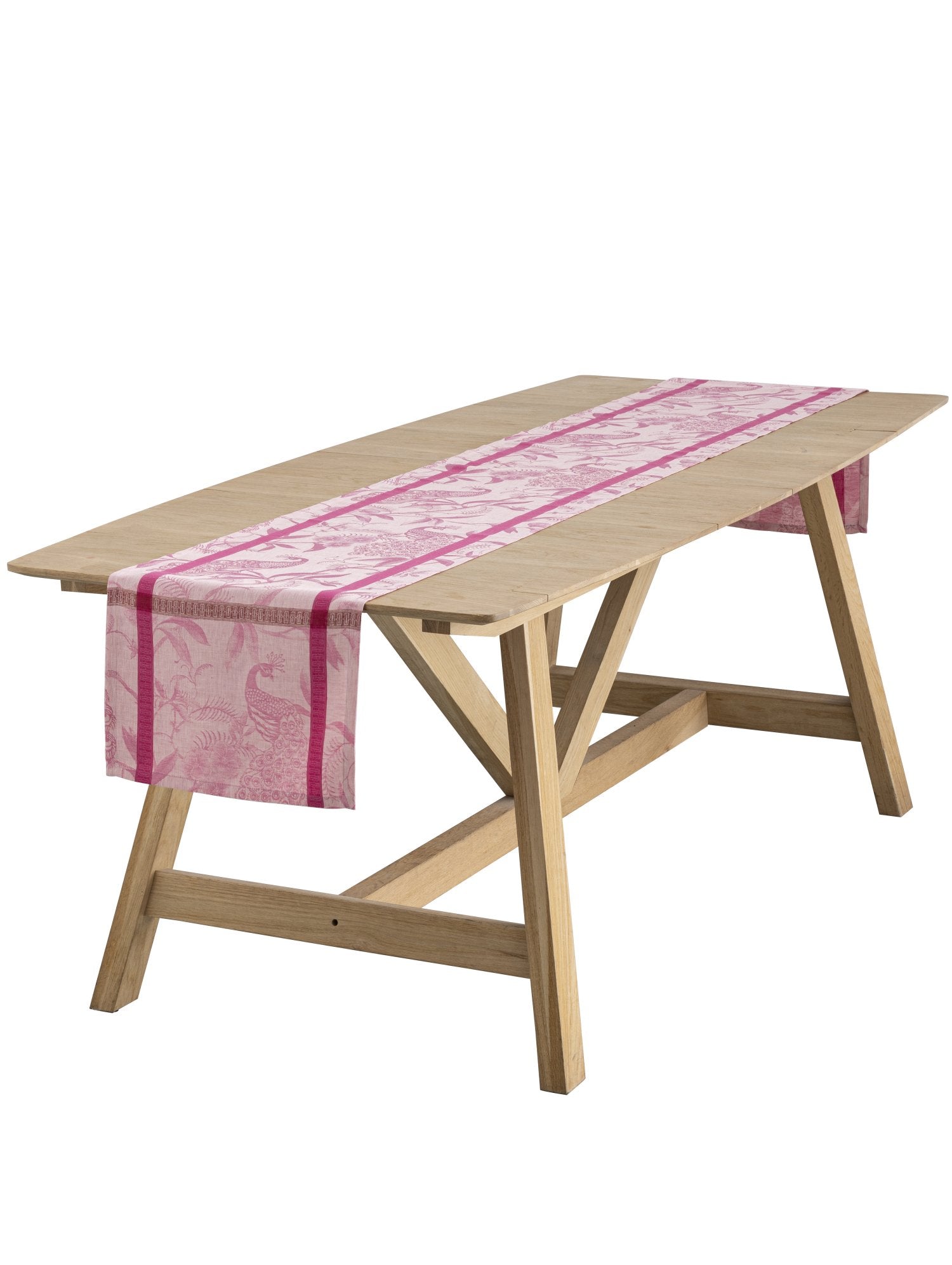 Jacquard Français "A L’Orangerie (Yellow), Woven linen table runner. France.