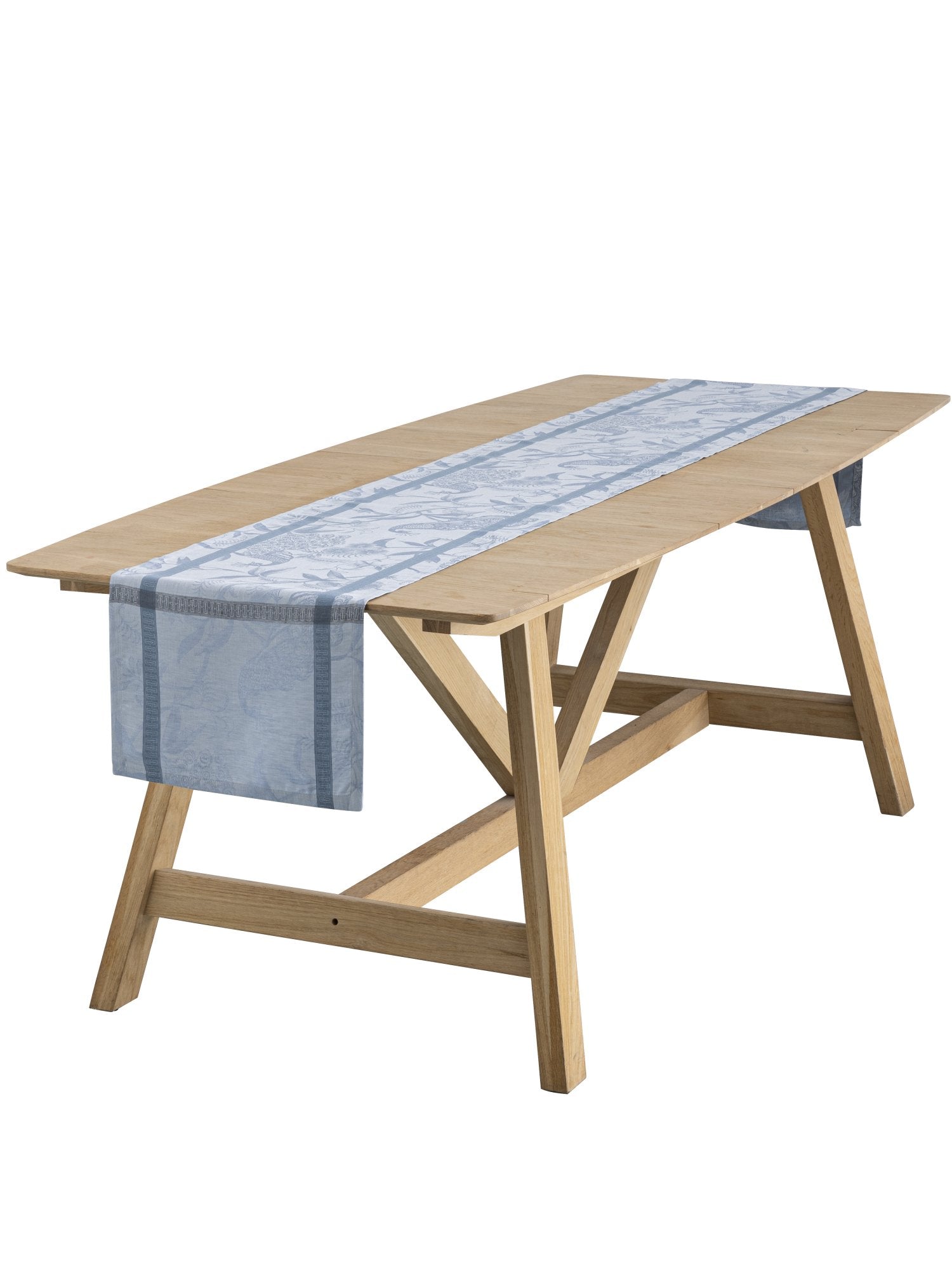 Jacquard Français "A L’Orangerie (Yellow), Woven linen table runner. France.