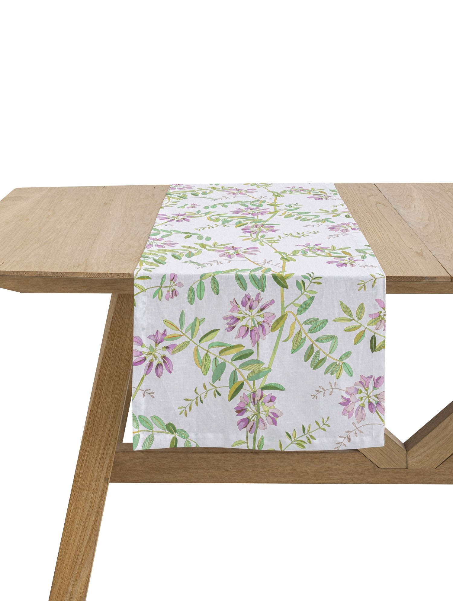 Jacquard Français "Pois de Senteur” (Pink), Printed cotton / linen table runner.