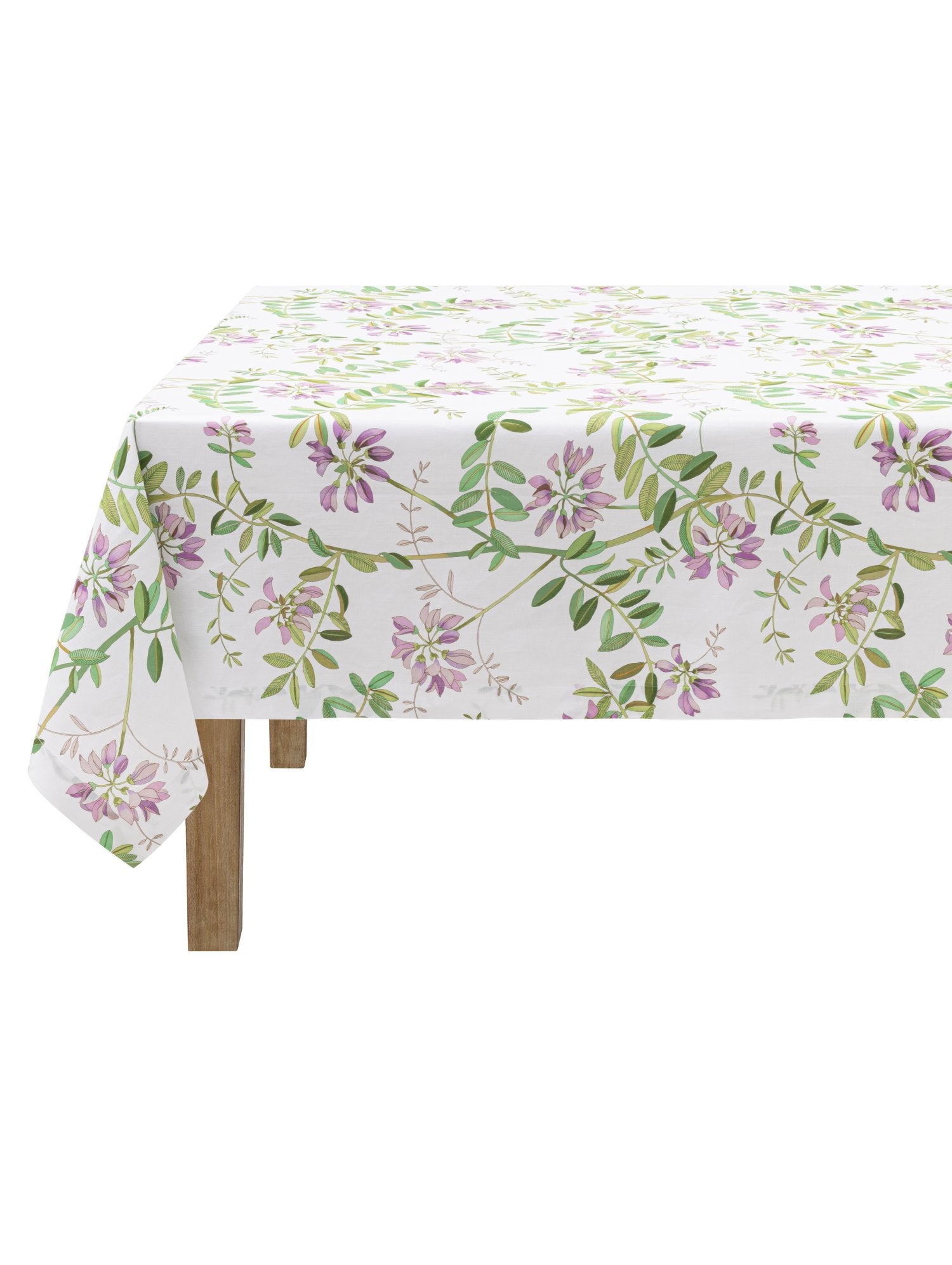 Jacquard Français "Pois de Senteur” (Pink), Printed cotton / linen tablecloth. France.