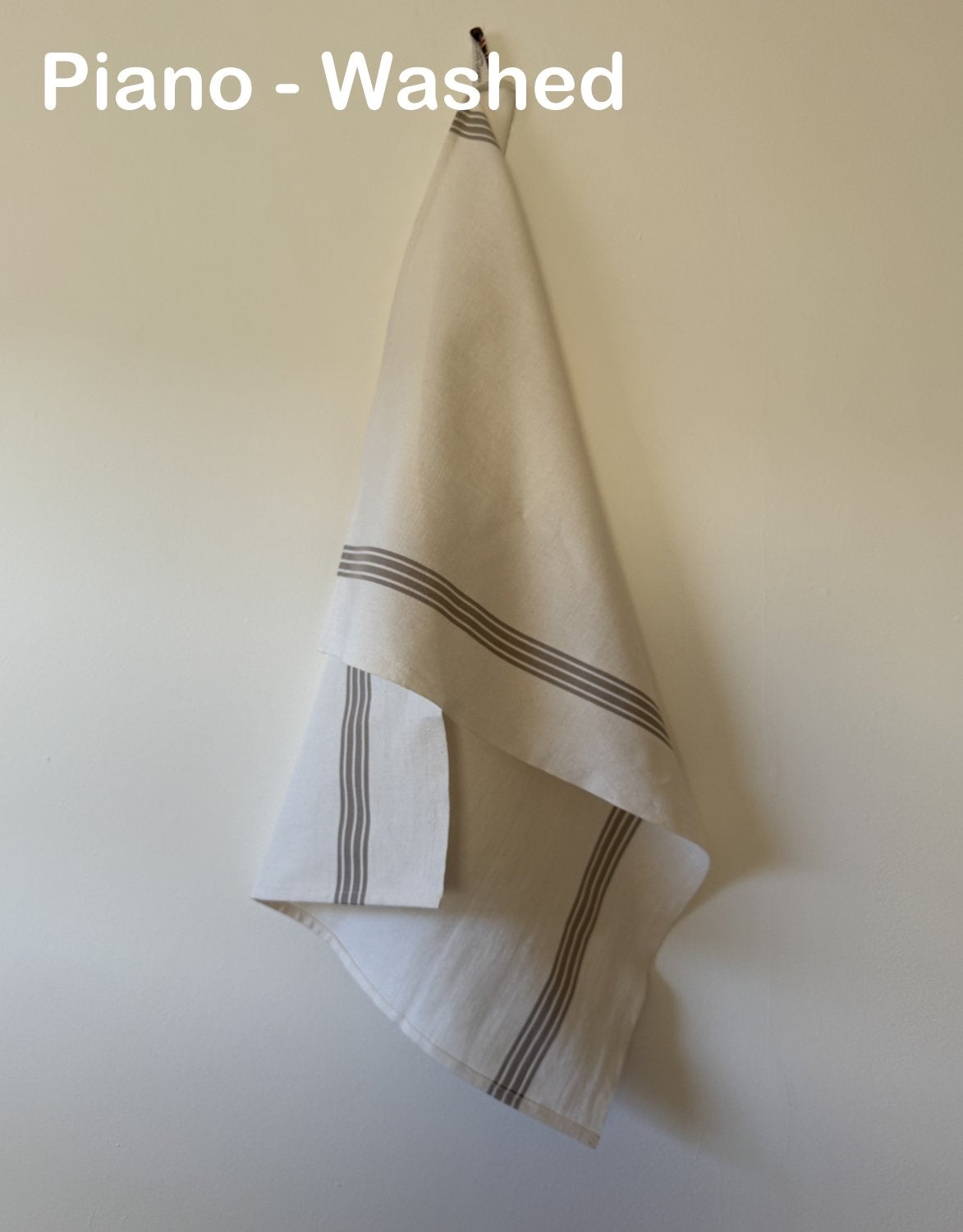 Charvet Editions "Piano" (Linen), Washed, woven linen union tea towel. Made in France. - Home Landing