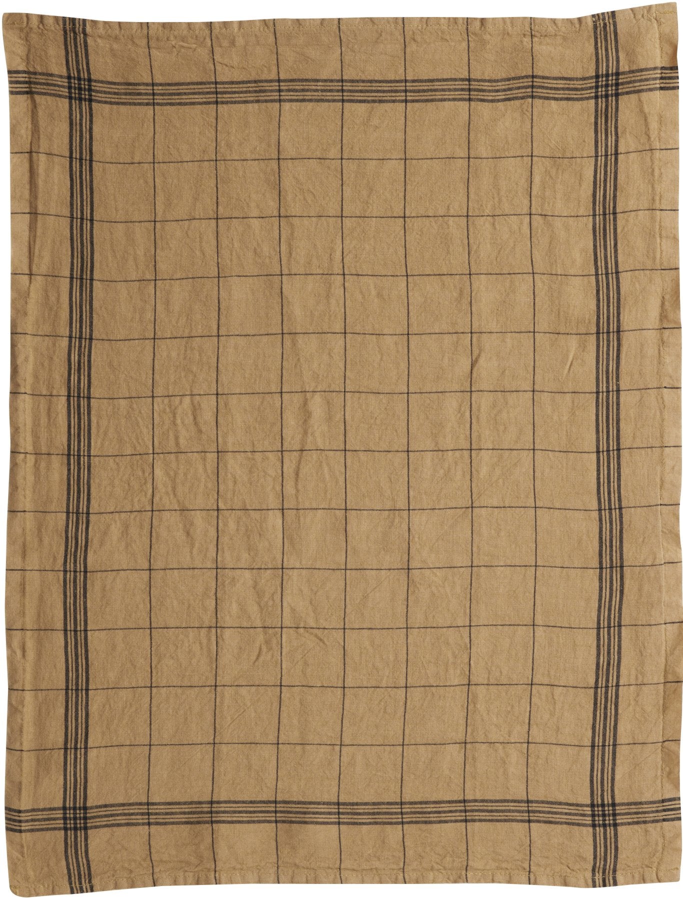 Charvet Editions "Bistro" (Bronze), Natural woven linen tea towel. Made in France.