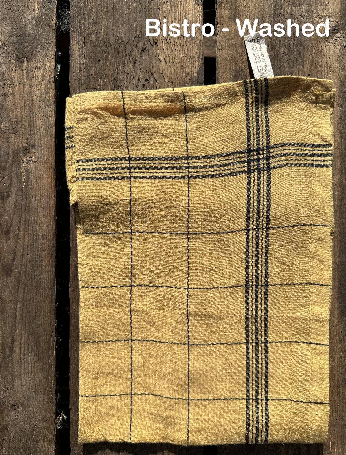 Charvet Editions "Bistro" (Onion), Natural woven linen tea towel. Made in France.