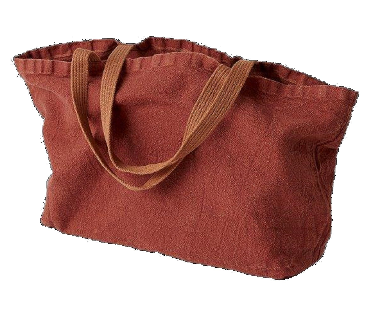 Charvet Editions "Doudou Bag" (Brique), Natural linen bag. Made in France.