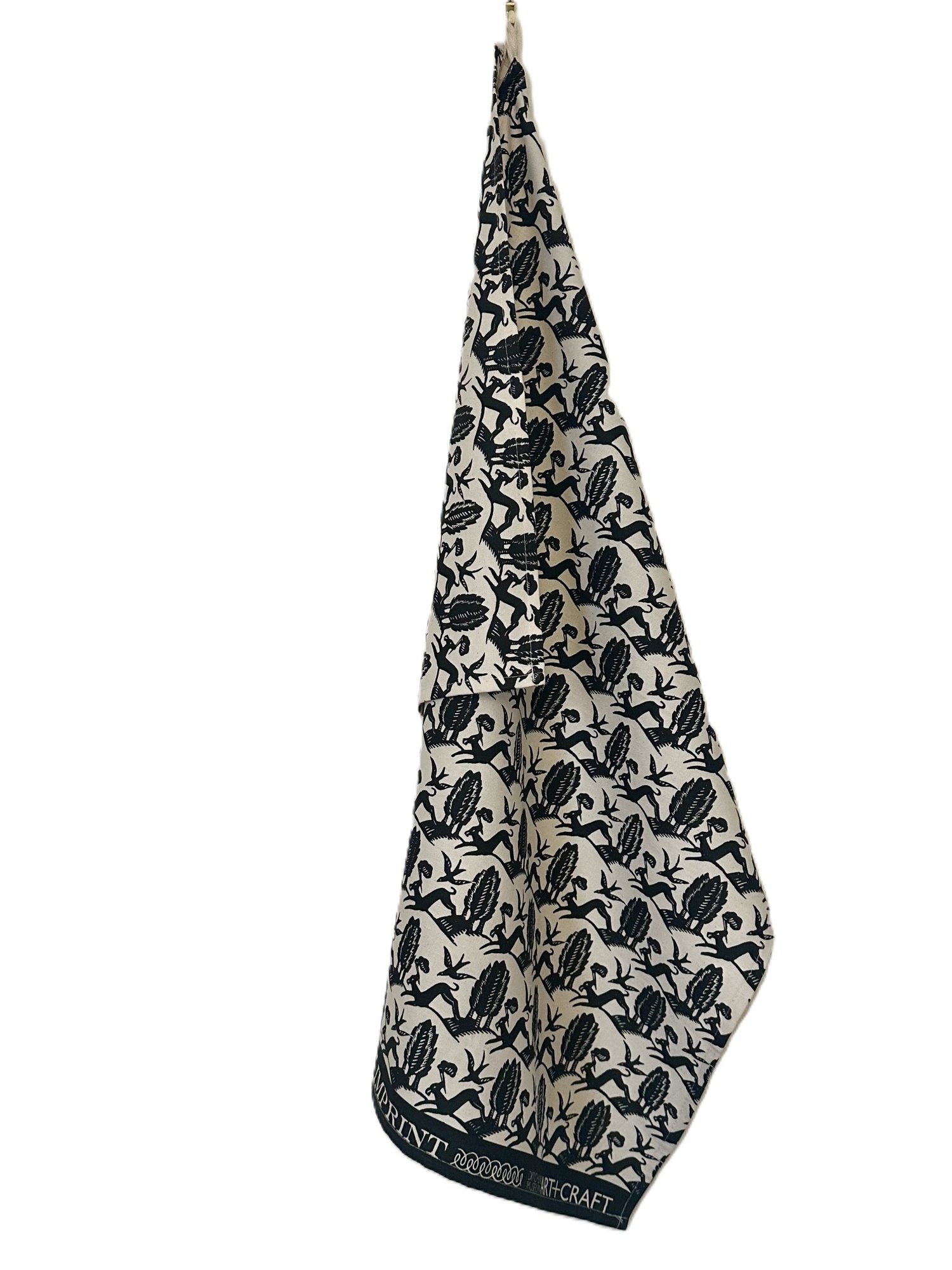Cambridge Imprint "Ditchling Hound", Pure cotton tea towel. Printed in the UK.