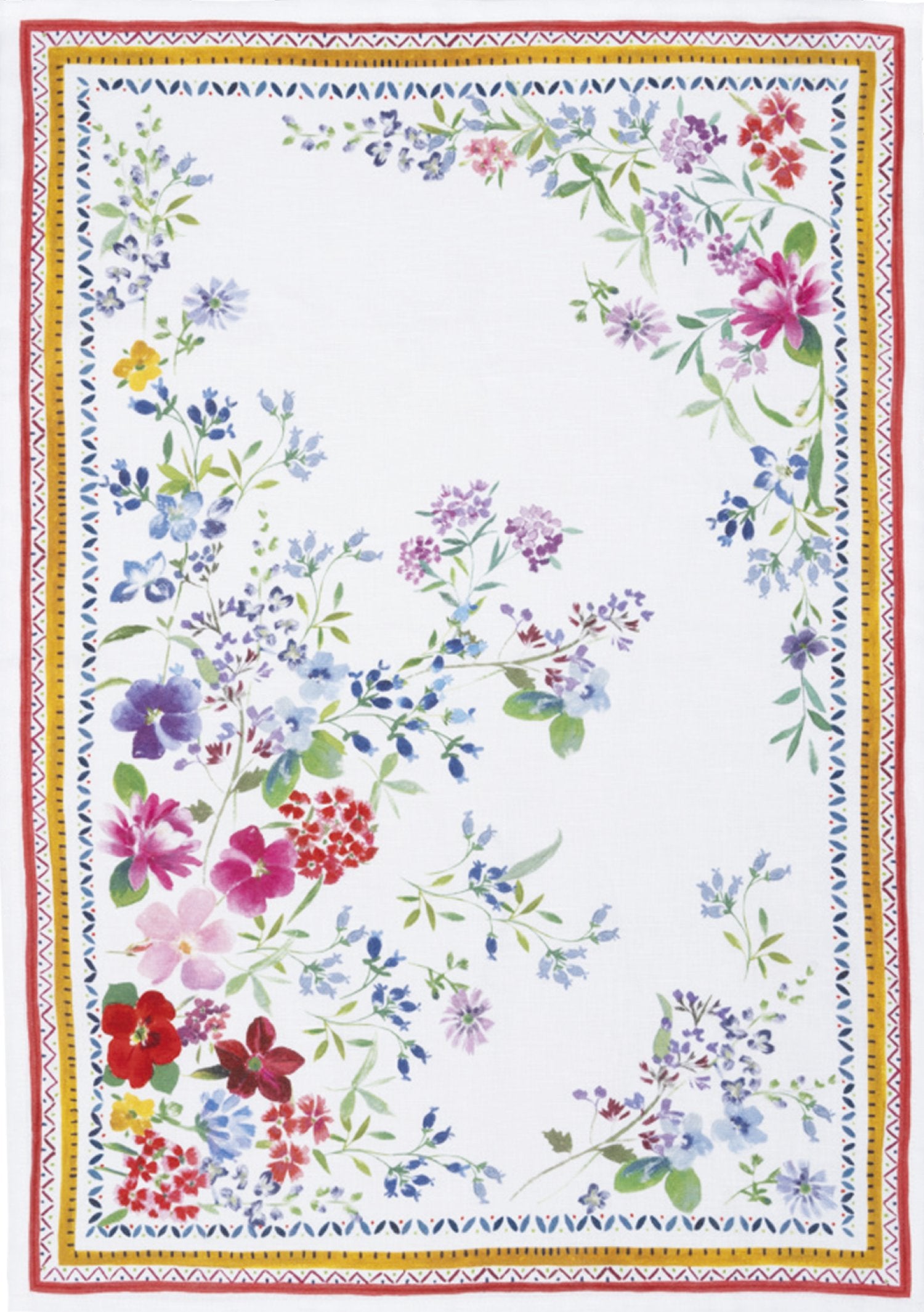 Tessitura Toscana Telerie, “Primula - Rosso”, Pure linen printed tea towel.