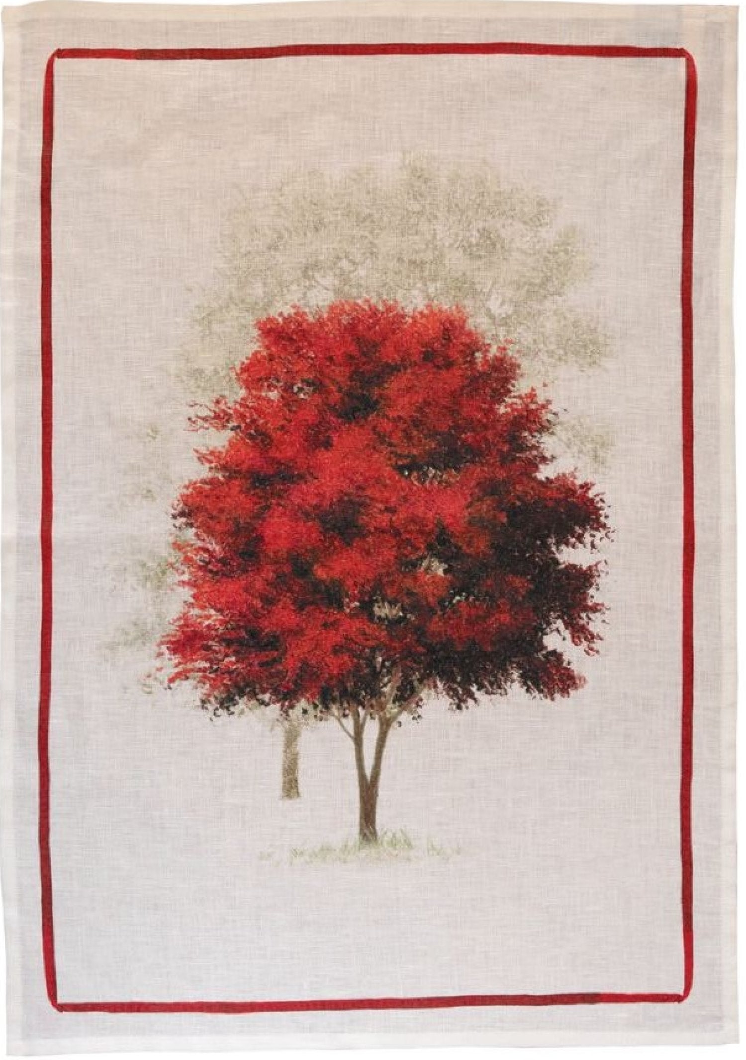 Tessitura Toscana Telerie, “Greeson Red”, Pure linen printed tea towel.
