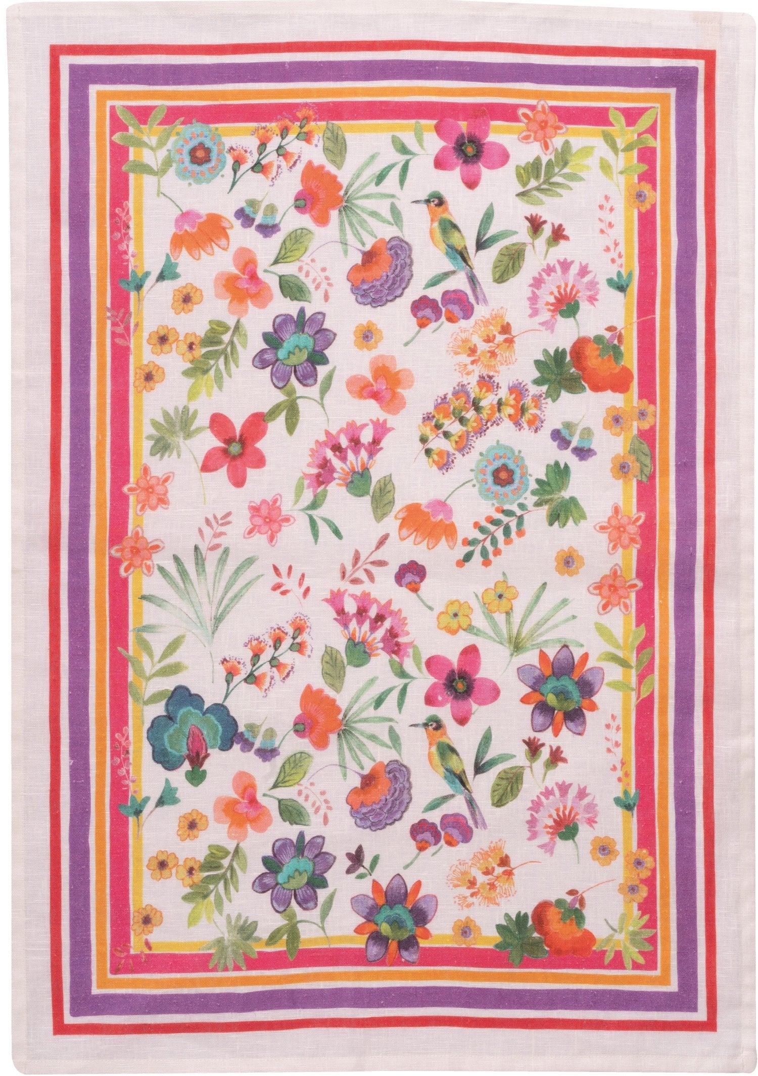Tessitura Toscana Telerie, “Carel -Red”, Pure linen printed tea towel.