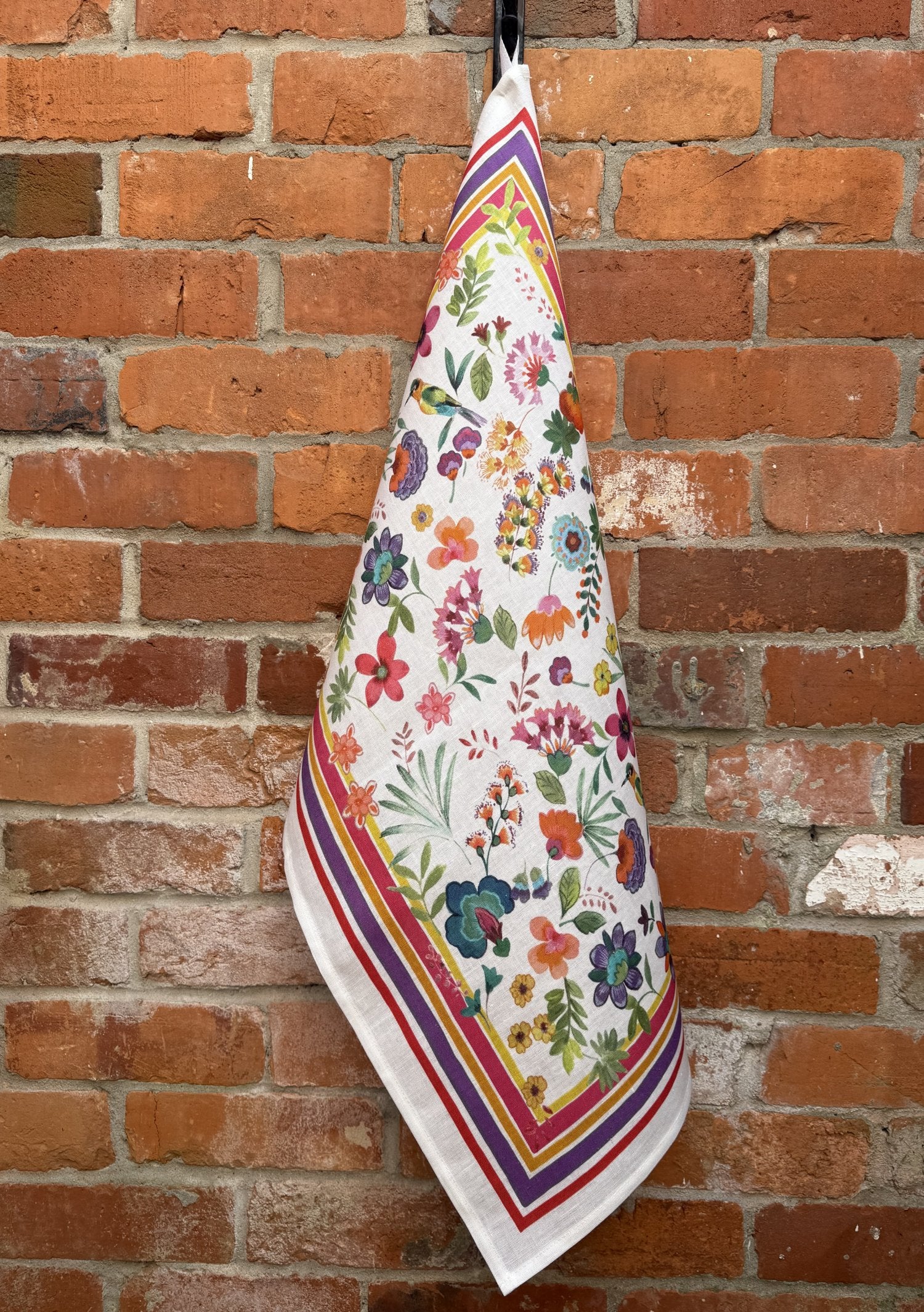 Tessitura Toscana Telerie, “Carel -Red”, Pure linen printed tea towel.