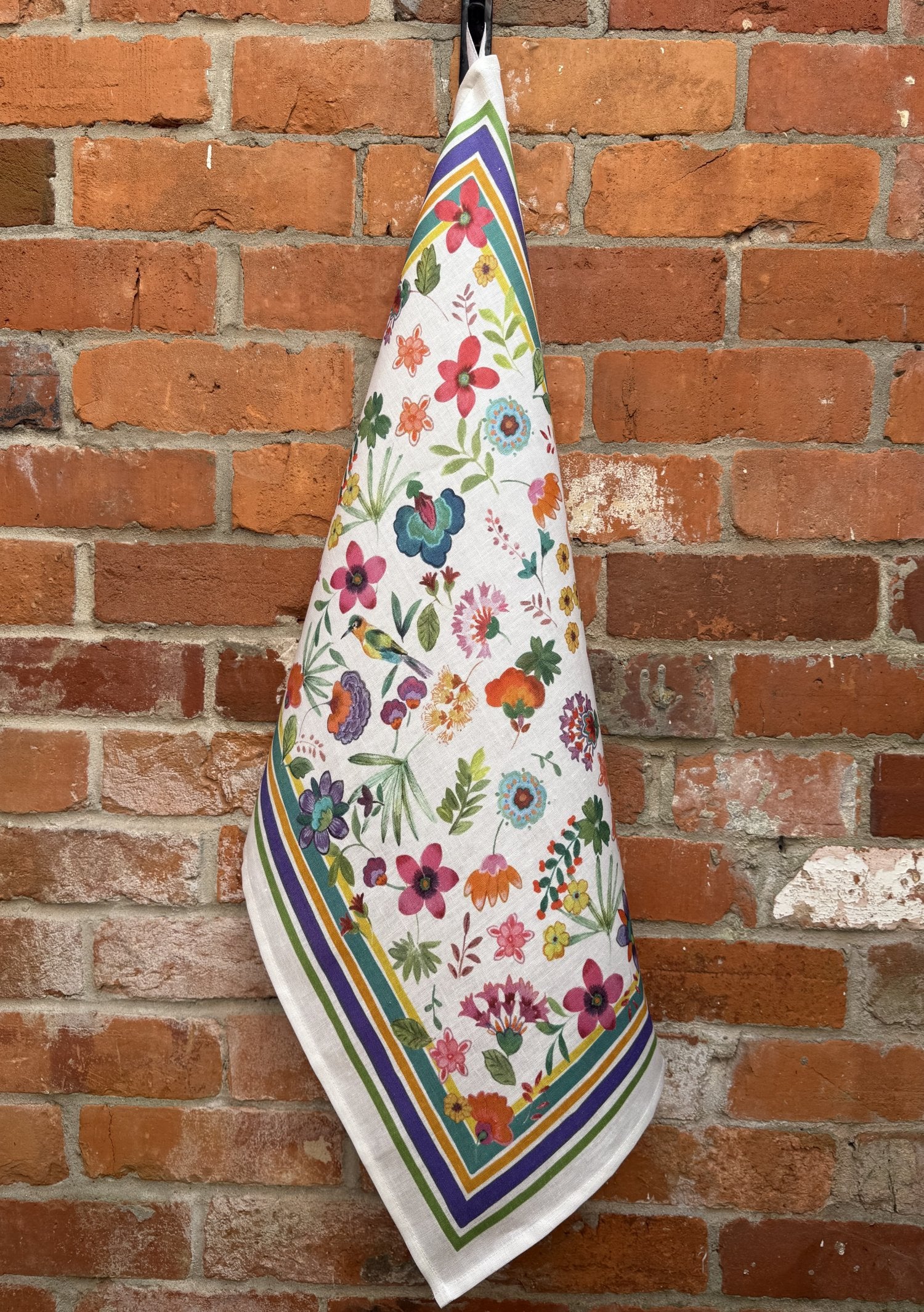Tessitura Toscana Telerie, “Carel - Green”, Pure linen printed tea towel.
