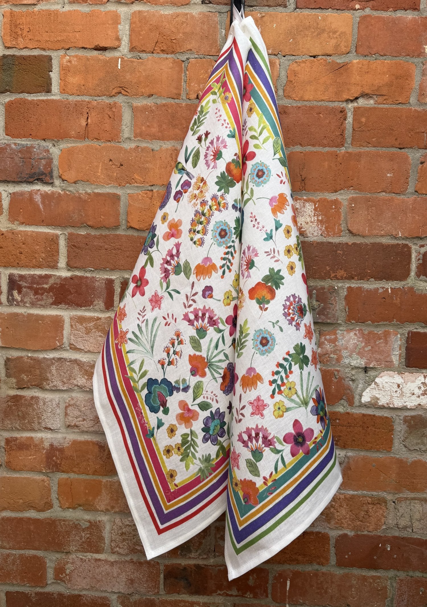 Tessitura Toscana Telerie, “Carel - Green”, Pure linen printed tea towel.