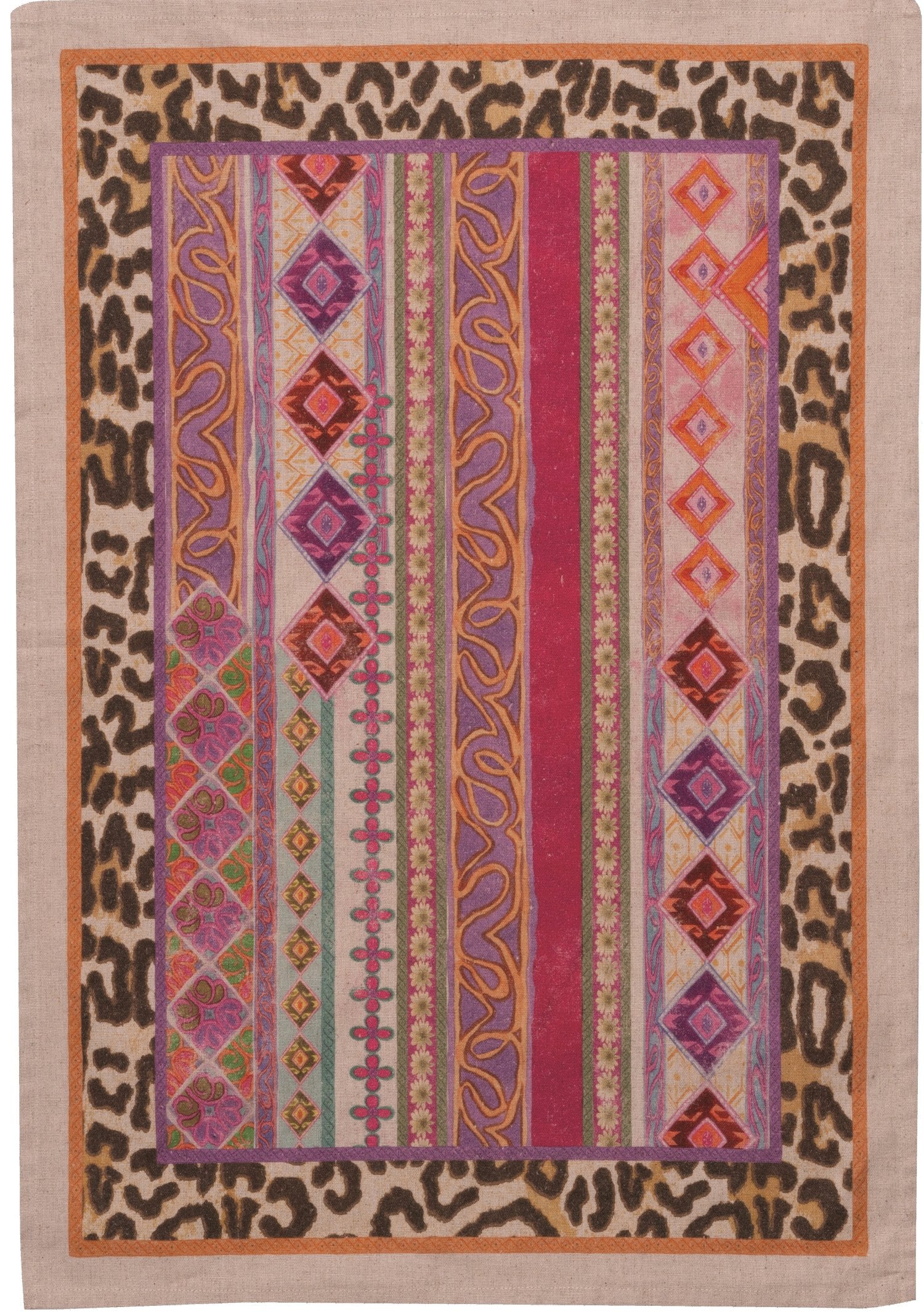 Tessitura Toscana Telerie, “Jurta Stripe”, Linen union printed tea towel.