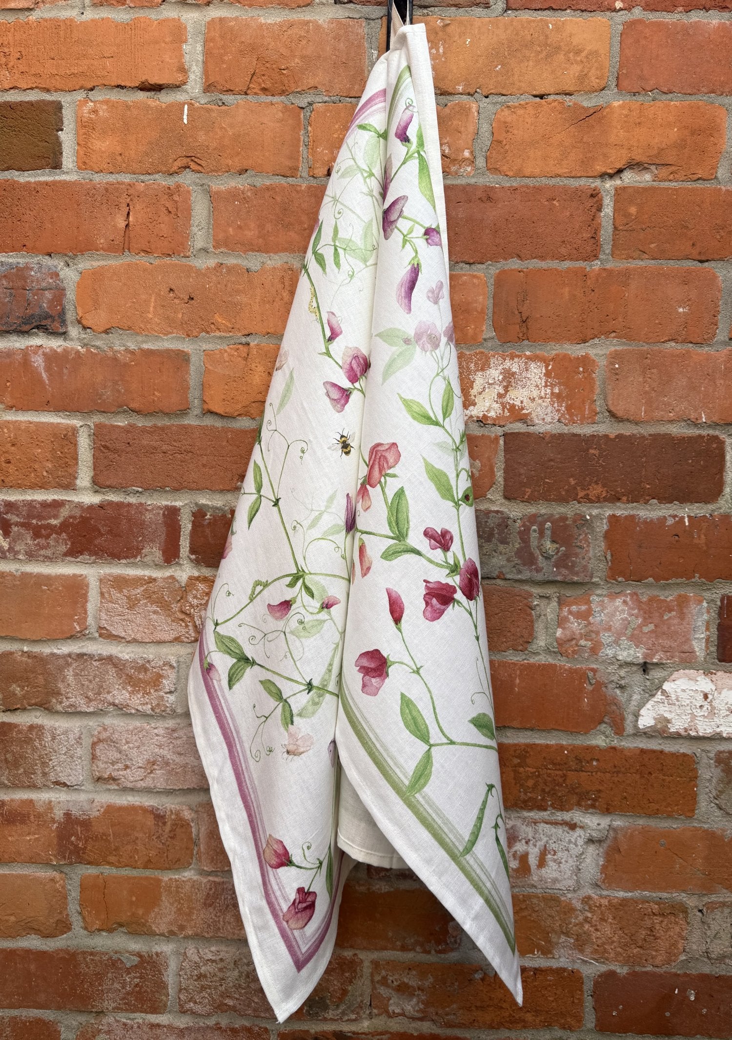 Tessitura Toscana Telerie, “Petits Pois - Green”, Linen Union printed tea towel.