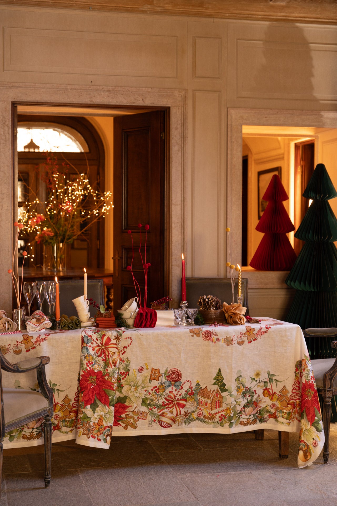 Tessitura Toscana Telerie, “Marzapepe”, Linen printed tablecloth.