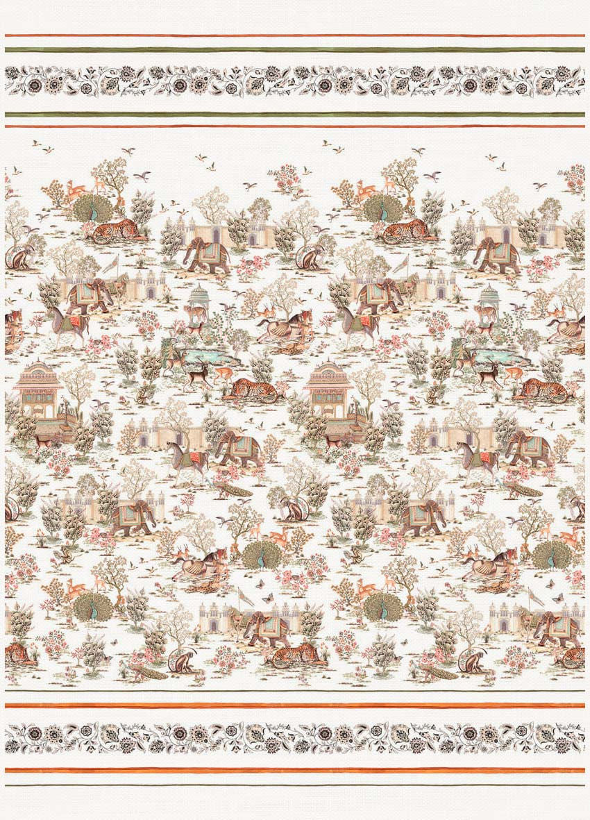 Tessitura Toscana Telerie, “Mudra Mezzero”, Printed linen throw.