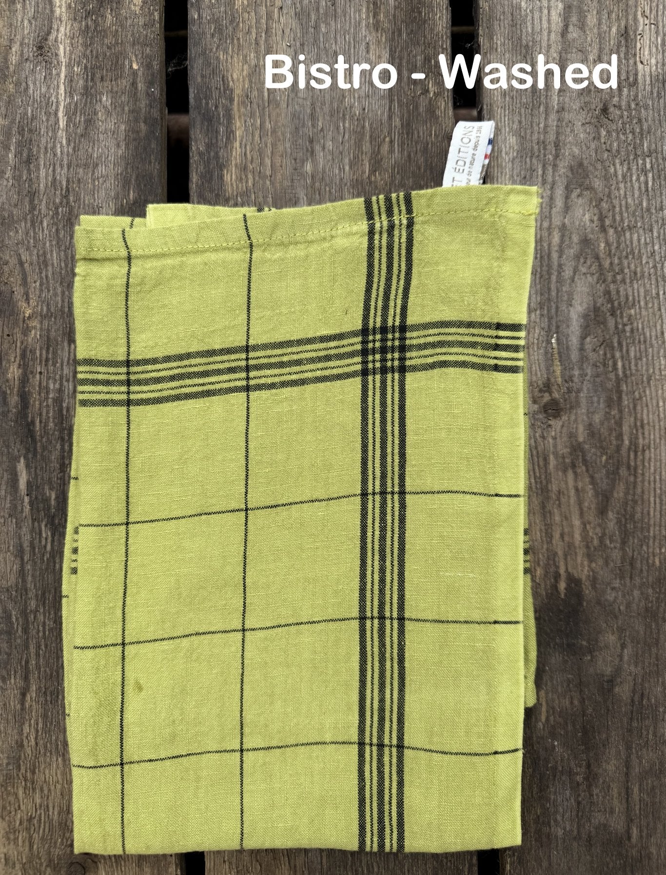 Charvet Editions "Bistro" (Bergamot), Natural woven linen tea towel. Made in France. (Copy)