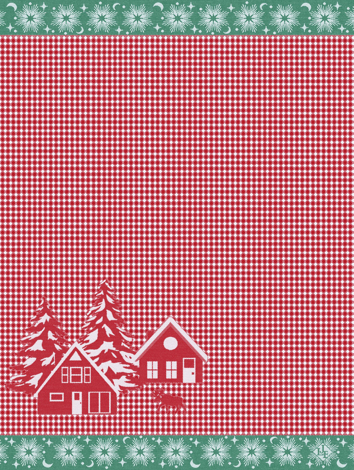 Jacquard Français "Sous Les Etoiles" (Red), Woven cotton hand towel. Made in France.