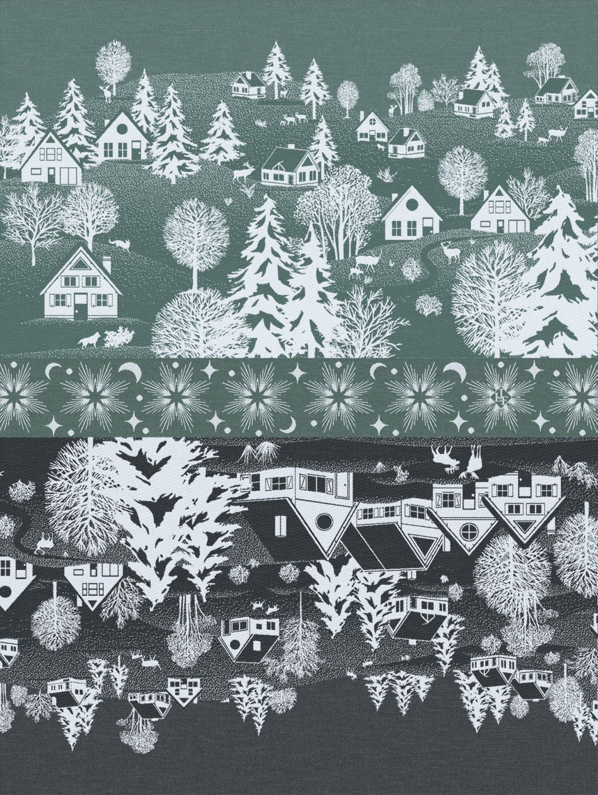 Jacquard Français "Sous Les Etoiles" (Green), Woven cotton tea towel. Made in France. (Copy)