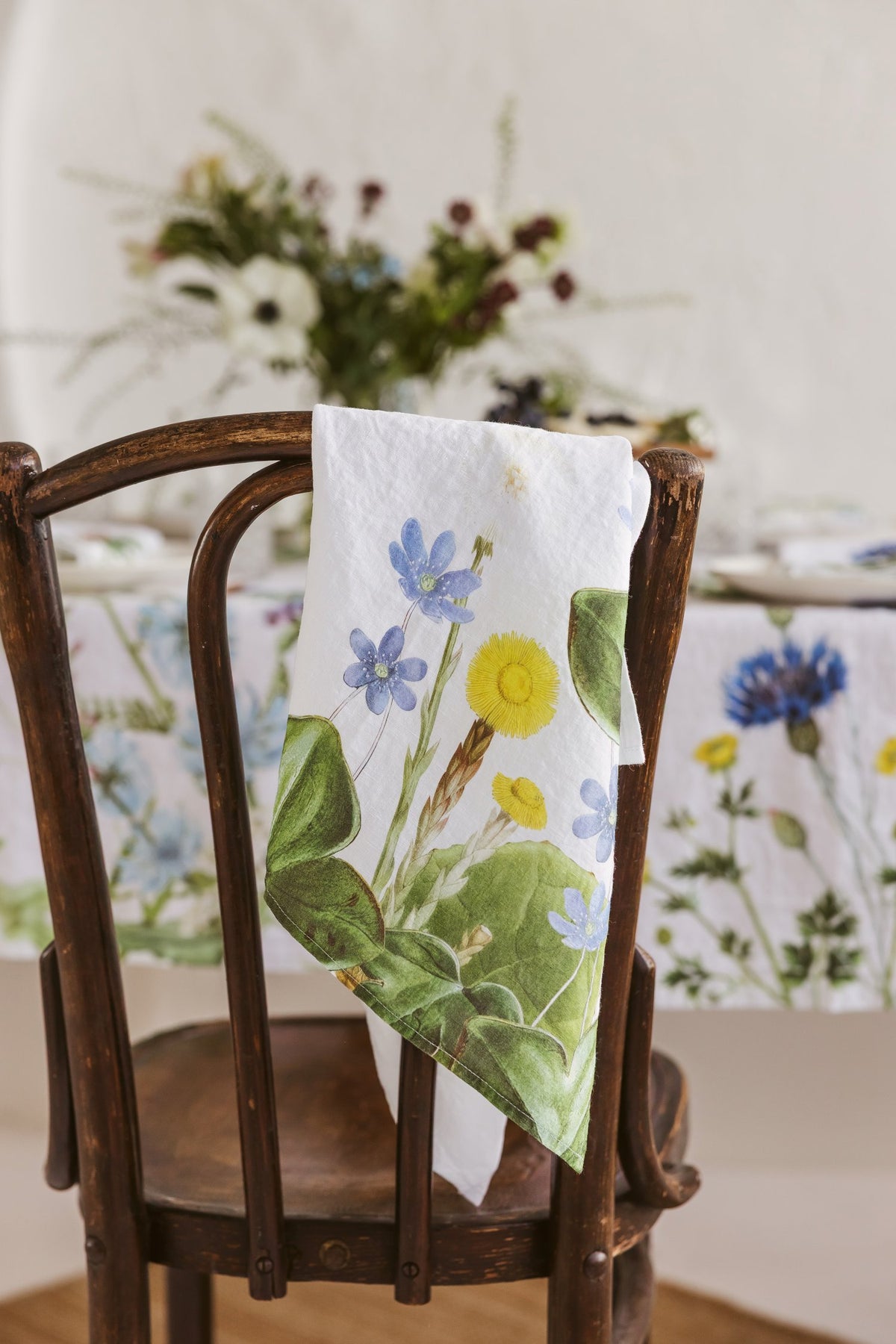 Linoroom “Field Flowers”, Pair of linen printed tea towels.