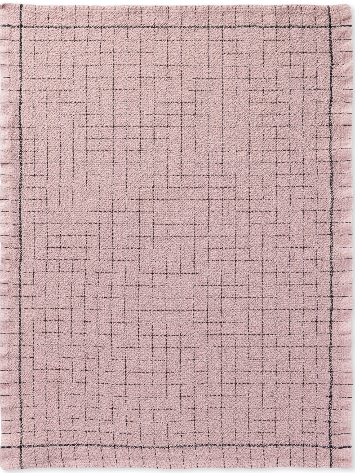 Charvet Editions "Recycle" (Bois de Rose), Linen & cotton tea towel. Made in France.