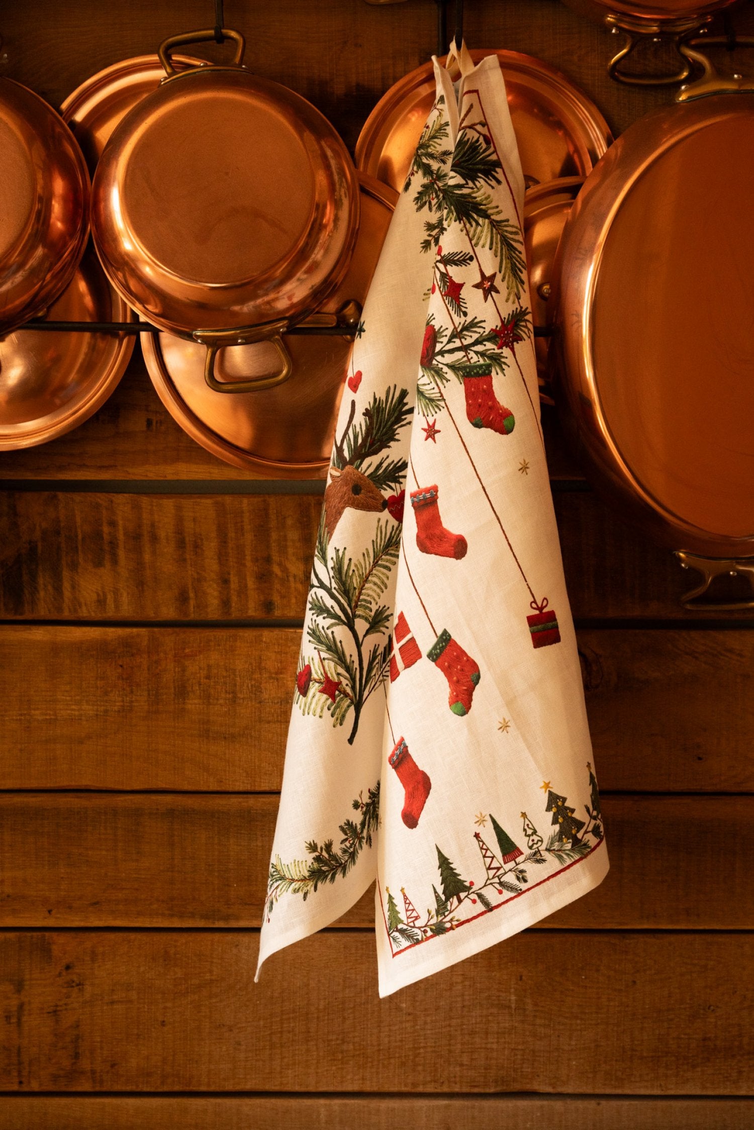 Tessitura Toscana Telerie, “Rudy-Calza”, Pure linen printed tea towel.
