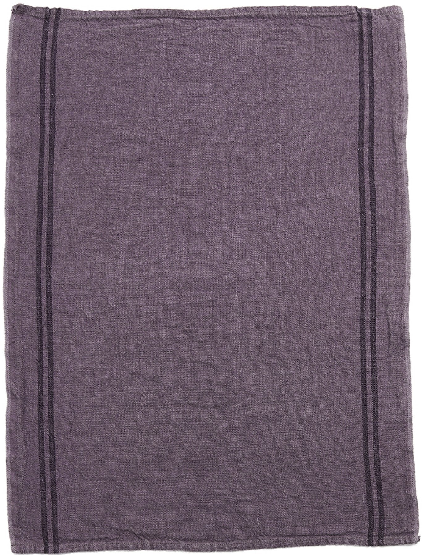 Charvet Editions "Country Washed & Dyed" (Aubergine), Woven linen tea towel. Made in France.