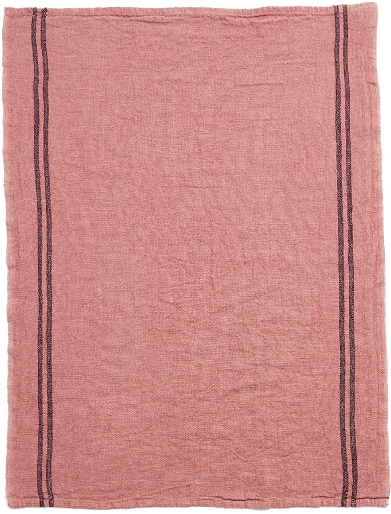 Charvet Editions "Country Washed & Dyed" (Camelia), Natural woven linen tea towel. Made in France.