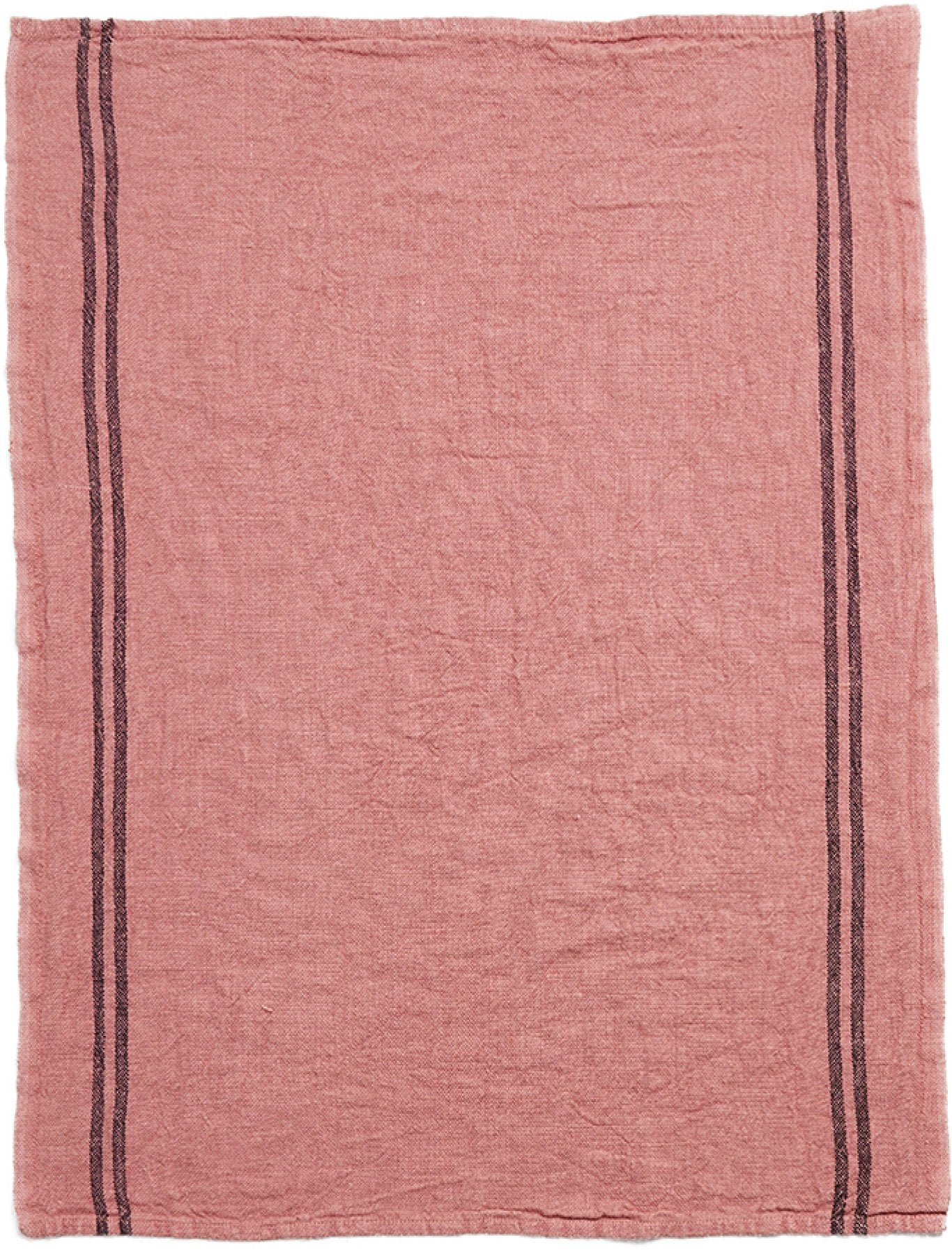 Charvet Editions "Country Washed & Dyed" (Camelia), Natural woven linen tea towel. Made in France.