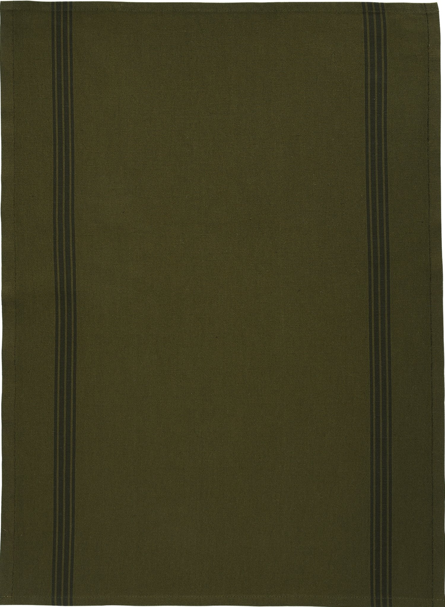 Charvet Editions "Piano" (Moss), Washed, woven linen union tea towel. Made in France.