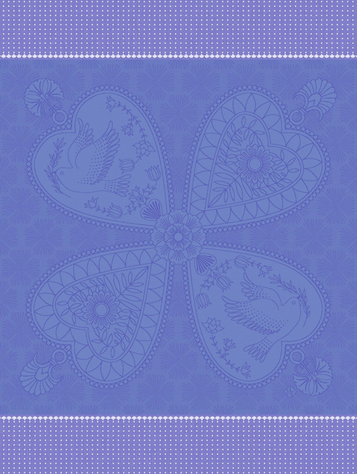 Jacquard Français "Peace & Love" (Blue), Woven cotton tea towel. Made in France. (Copy)
