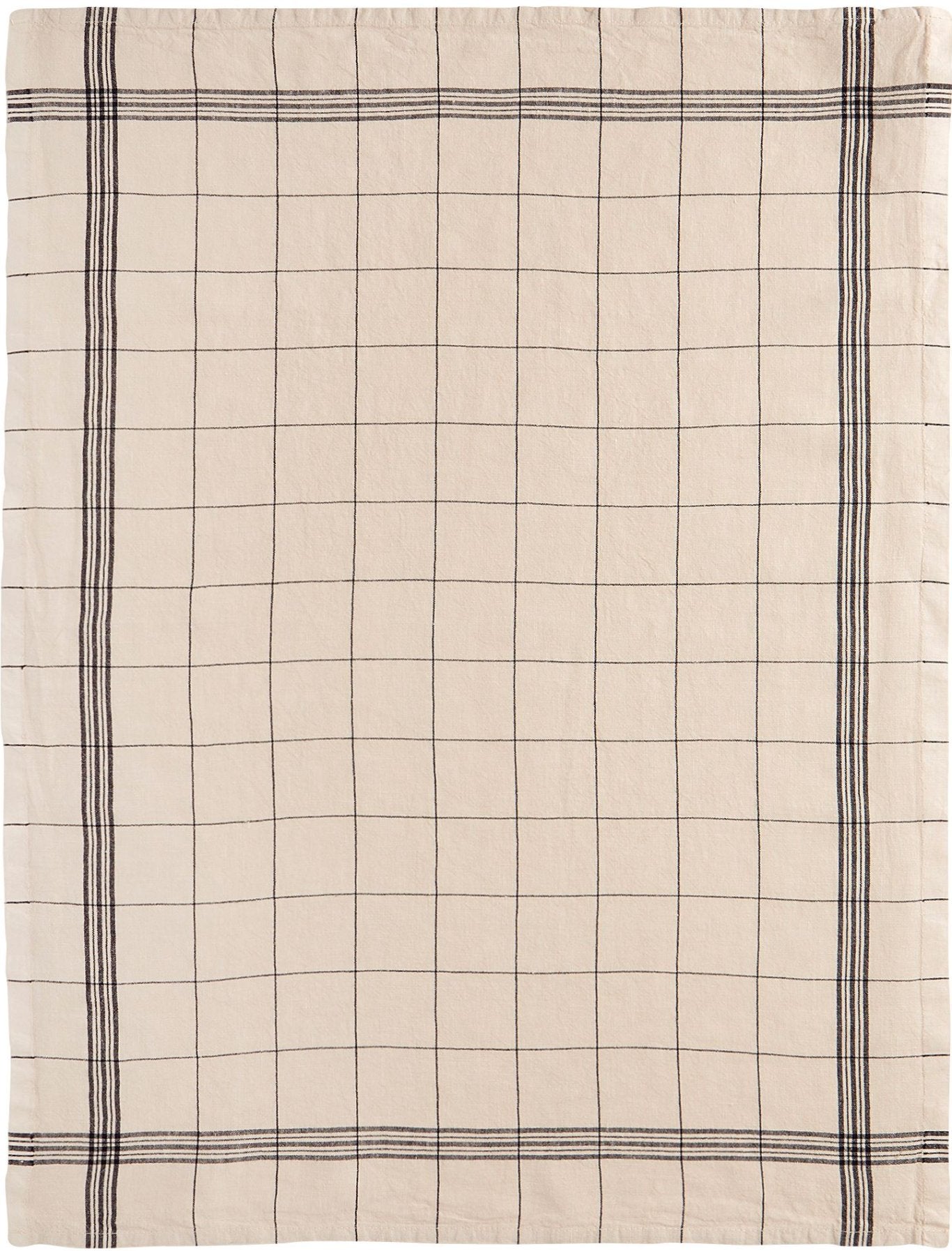 Charvet Éditions "Bistro" (Moka), Natural woven linen tea towel. Made in France.