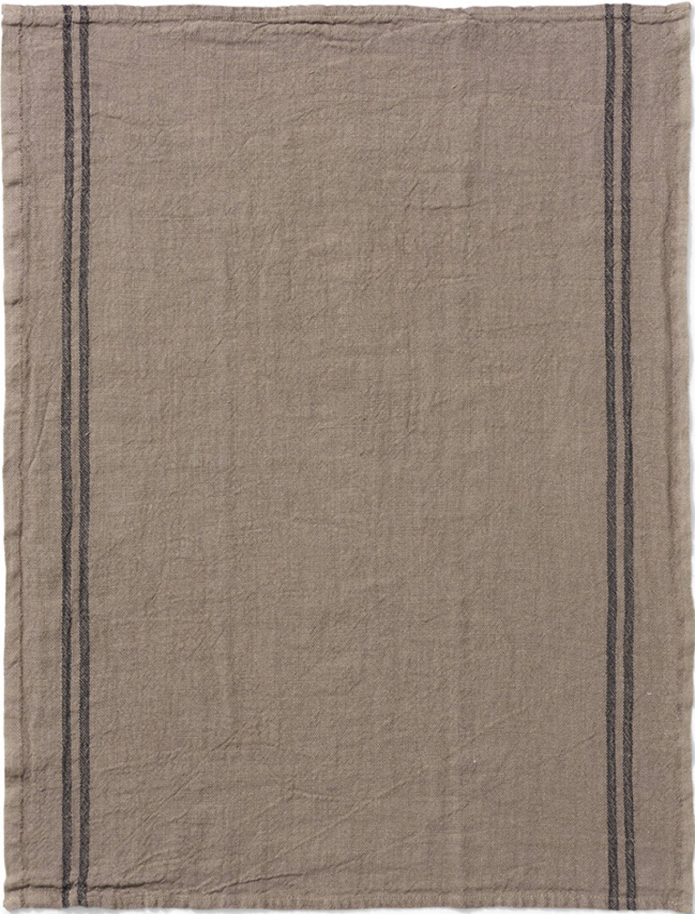 Charvet Editions "Country Washed & Dyed" (Souris), Natural woven linen tea towel. Made in France. - Home Landing
