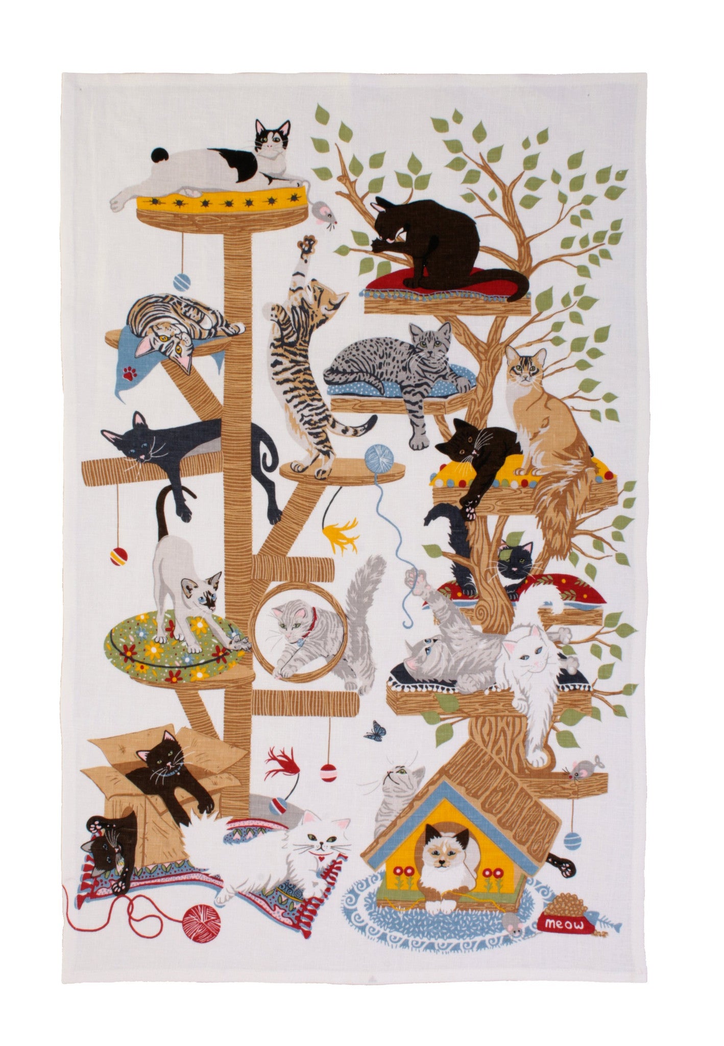 Ulster Weavers, "Moggie  Mayhem",  Pure cotton printed tea towel. - Home Landing